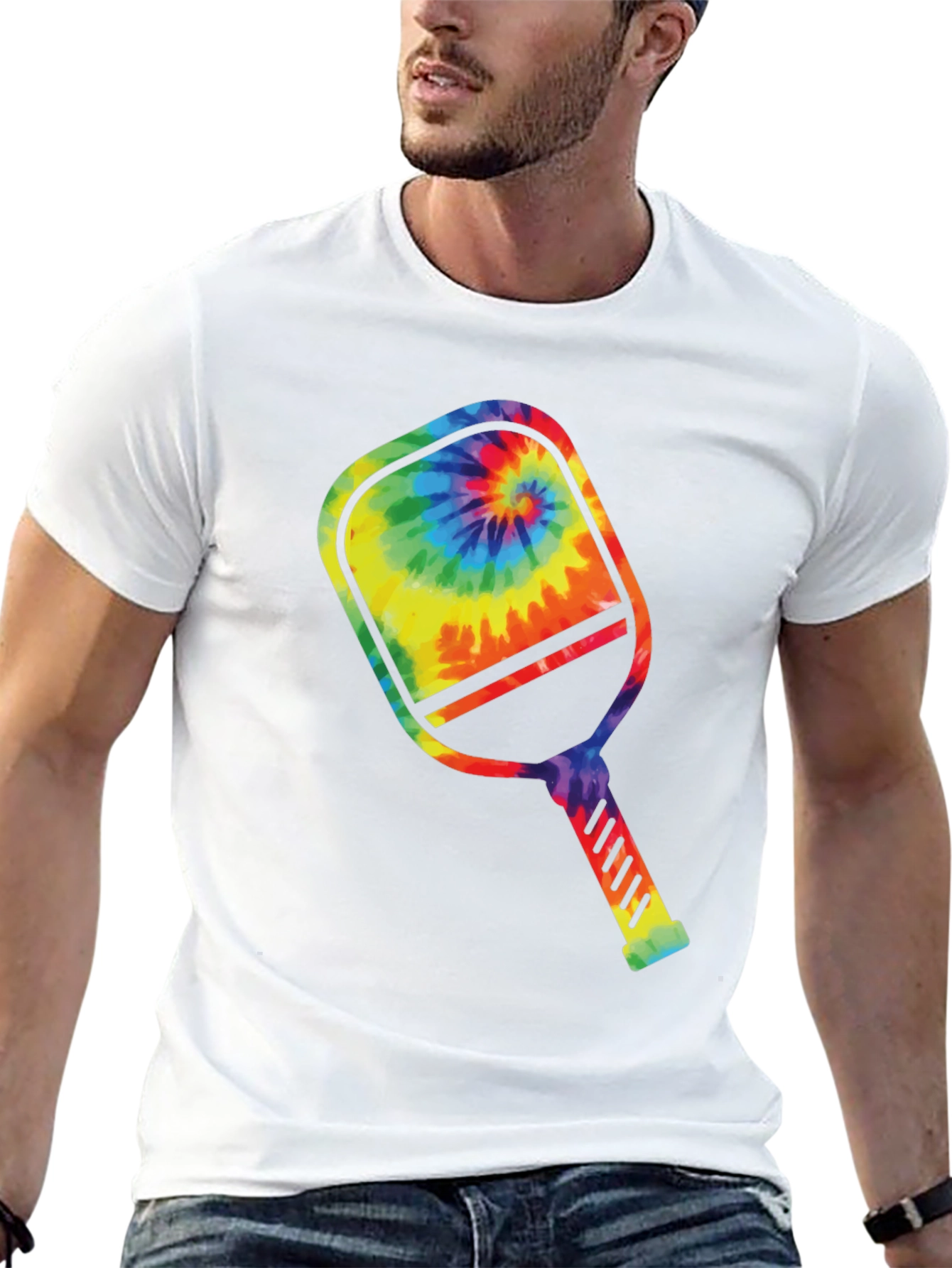 Tie Dye Pickleball Paddle Graphic Tee