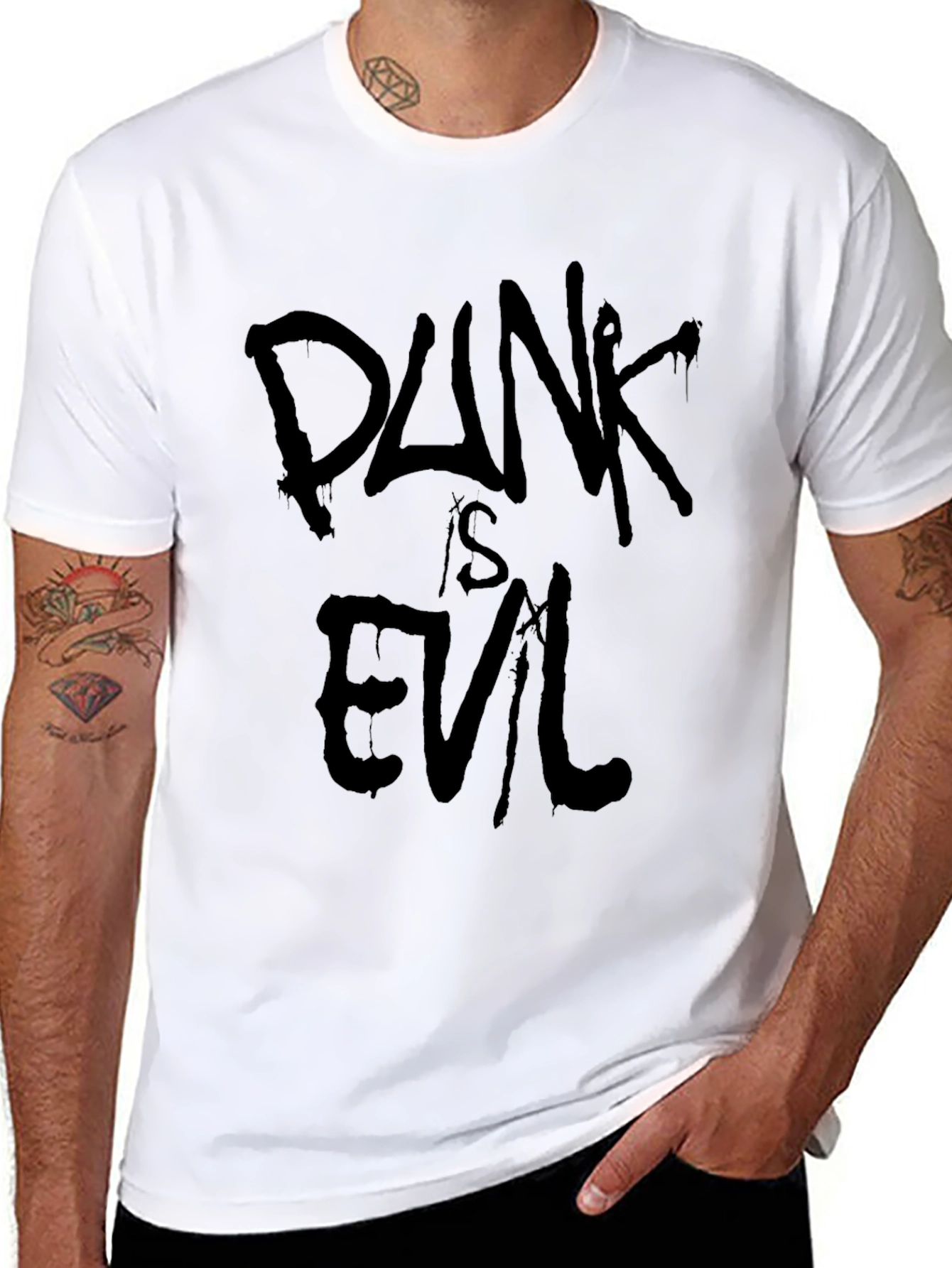 Punk is Evil Black Graphic Tee