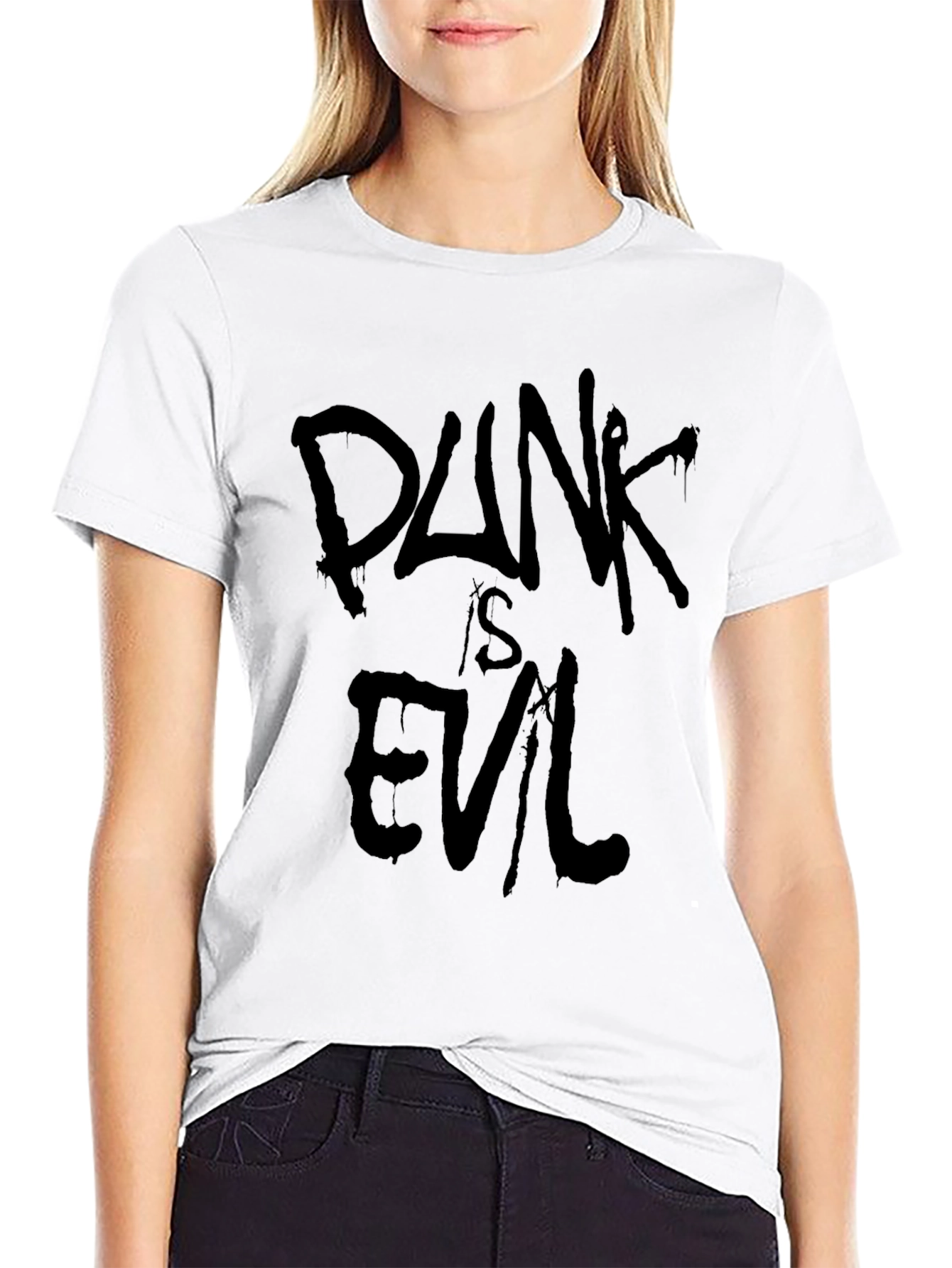 Punk is Evil Black Graphic Tee