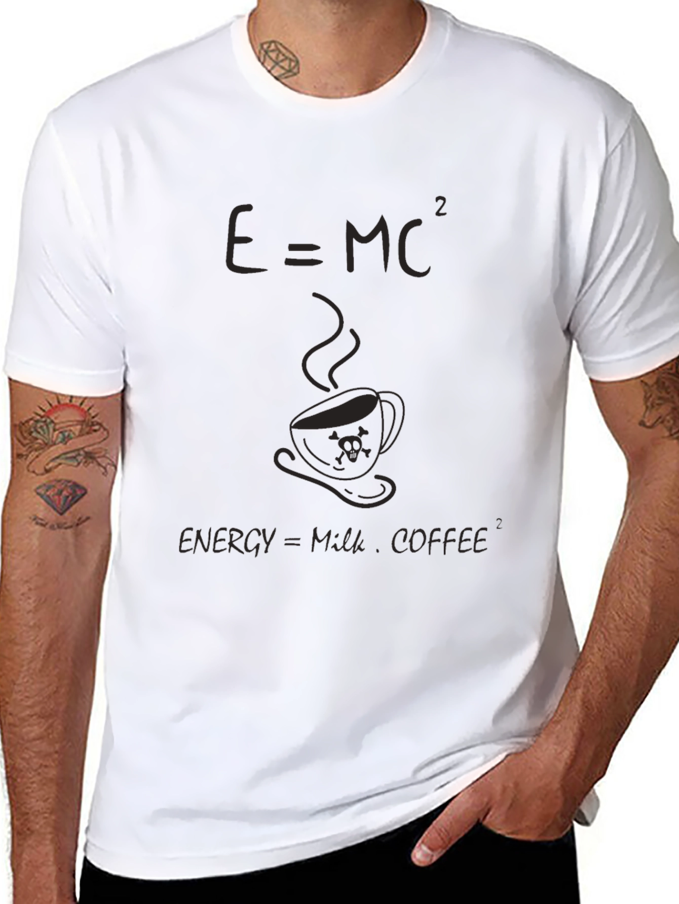 E=MC² Coffee T-Shirt - Energy=Milk Coffee Squared Tee