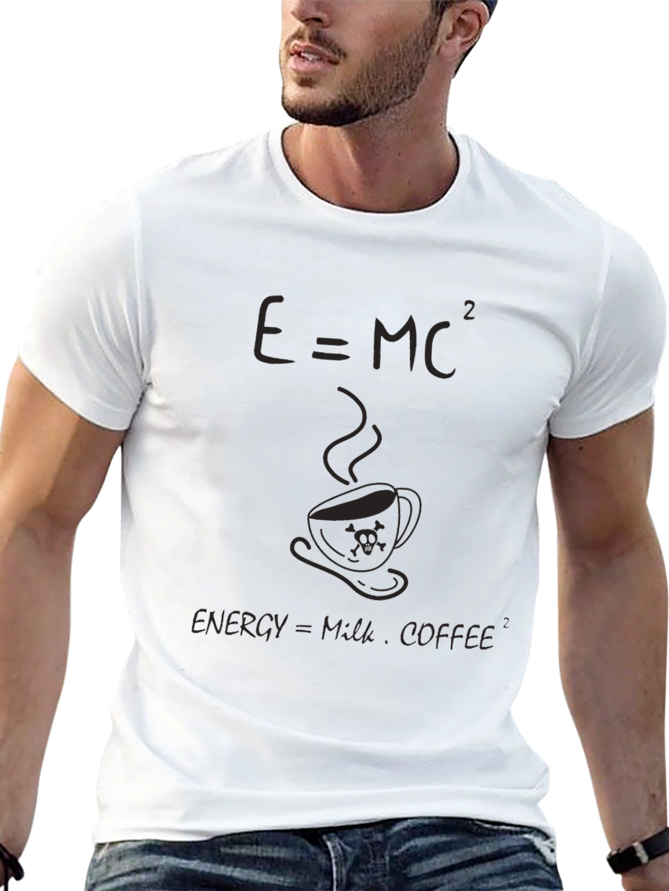 E=MC² Coffee T-Shirt - Energy=Milk Coffee Squared Tee