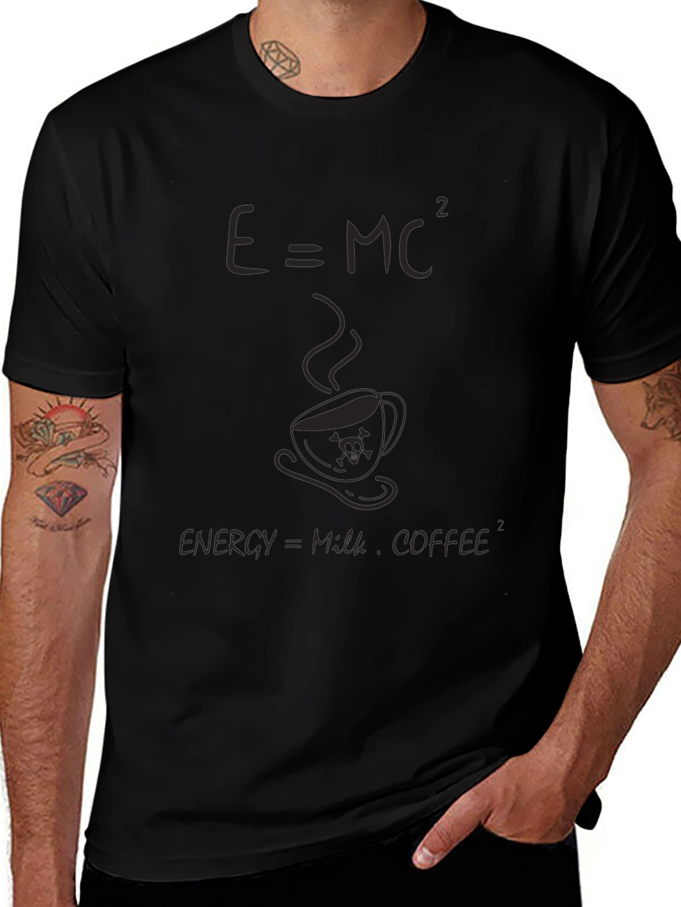 E=MC² Coffee T-Shirt - Energy=Milk Coffee Squared Tee