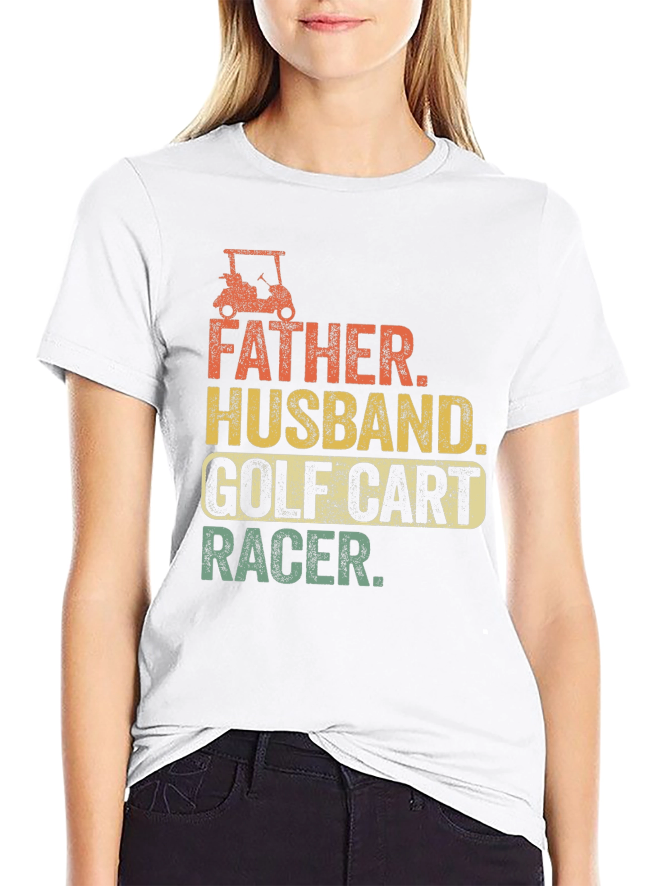 Father Husband Golf Cart Racer Graphic Tee