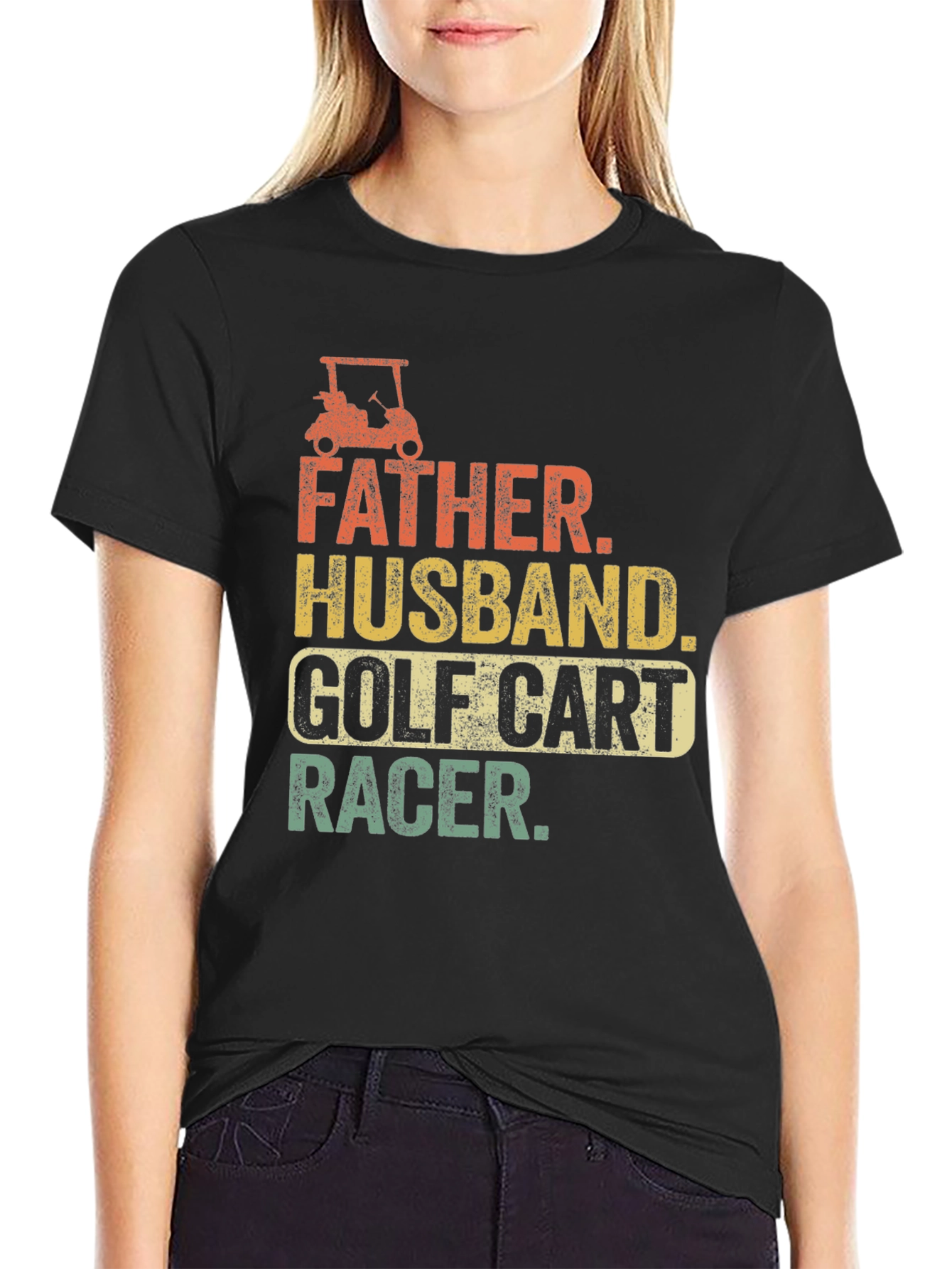 Father Husband Golf Cart Racer Graphic Tee