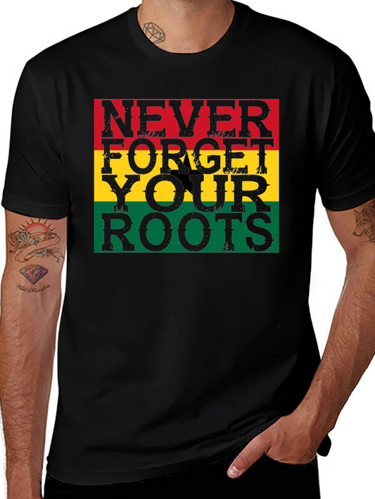 Roots T-Shirt - Rasta Colors Never Forget