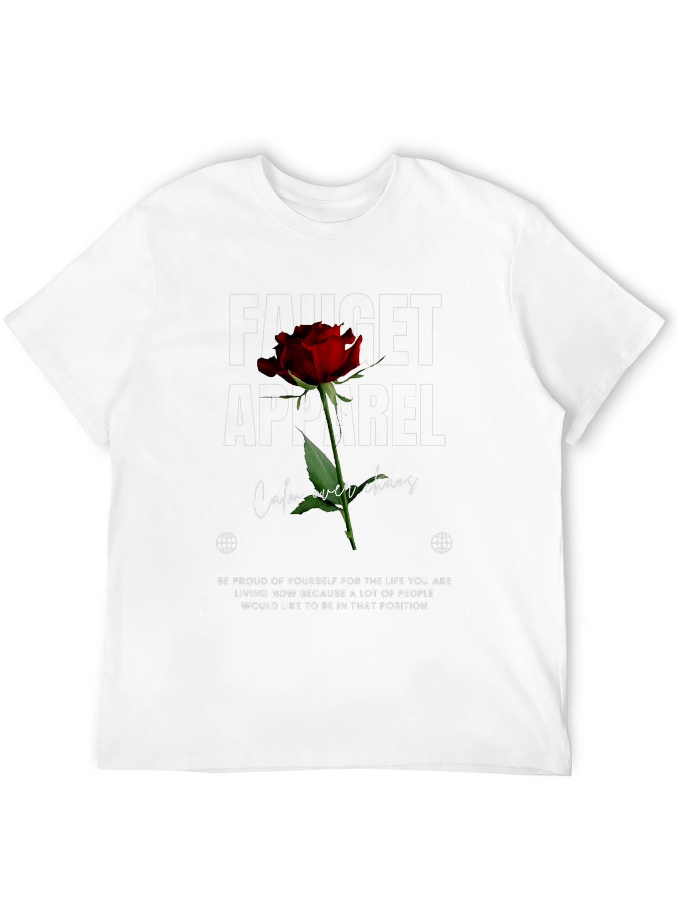 Rose Graphic T-Shirt - Calm Over Chaos
