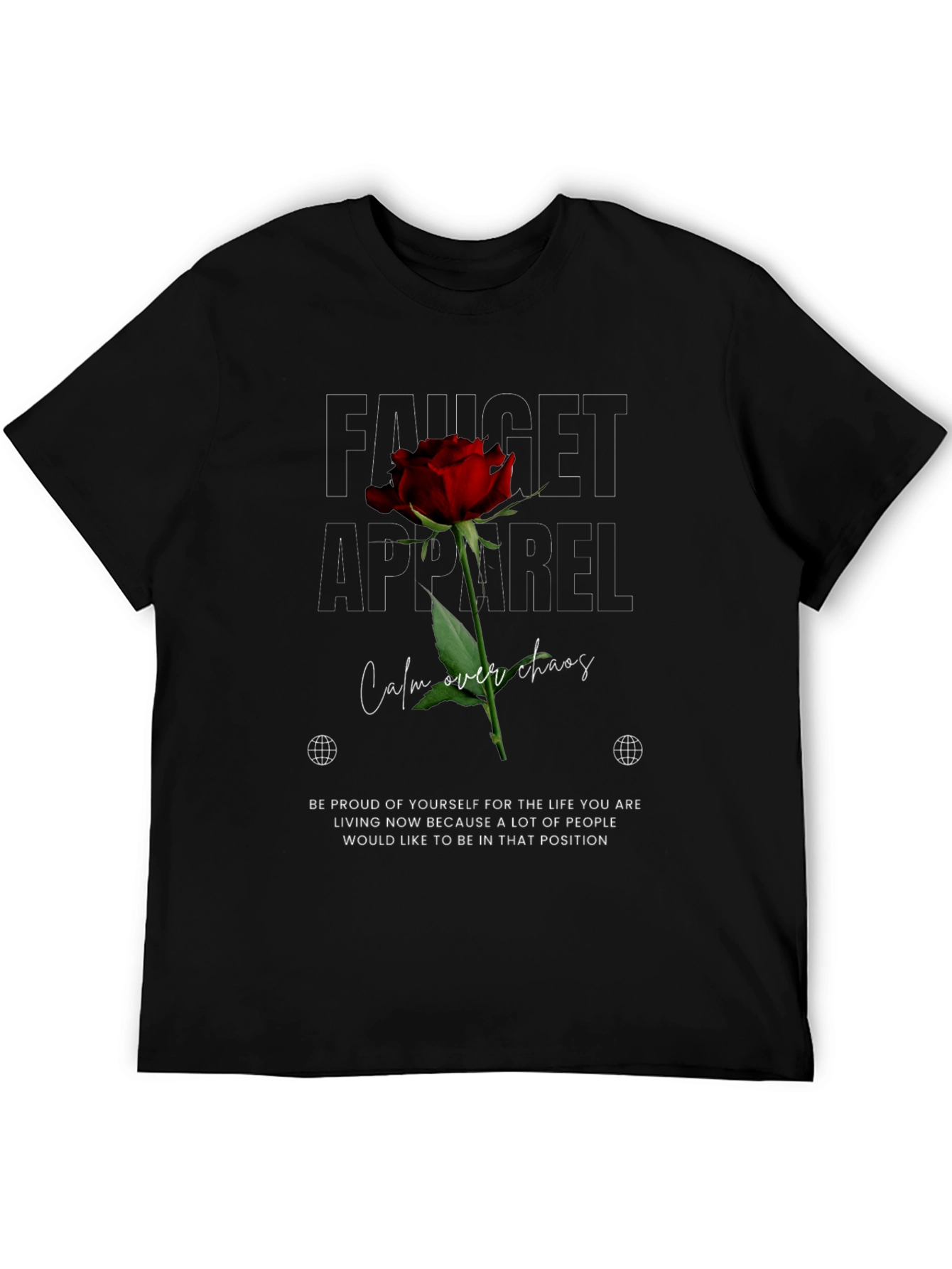 Rose Graphic T-Shirt - Calm Over Chaos
