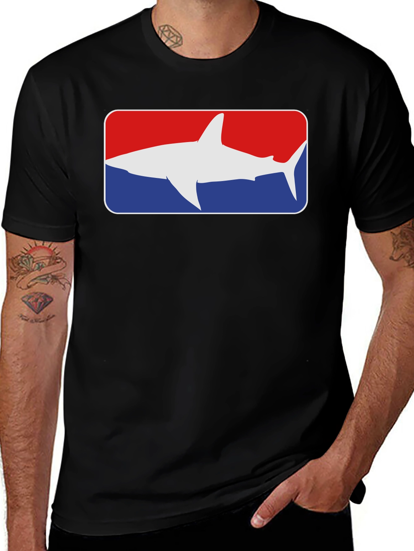 Shark Graphic Tee - Red White and Blue!