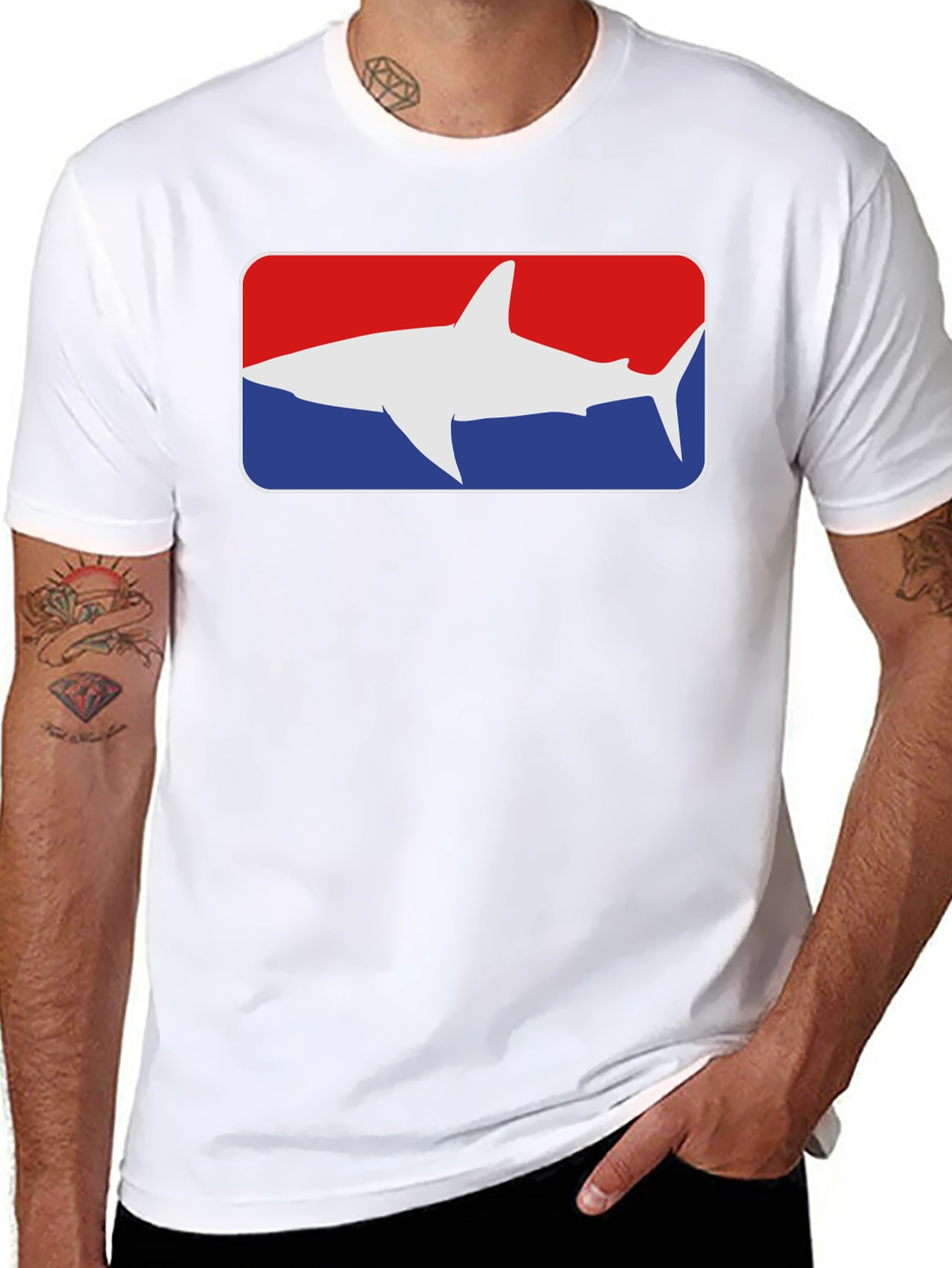 Shark Graphic Tee - Red White and Blue!