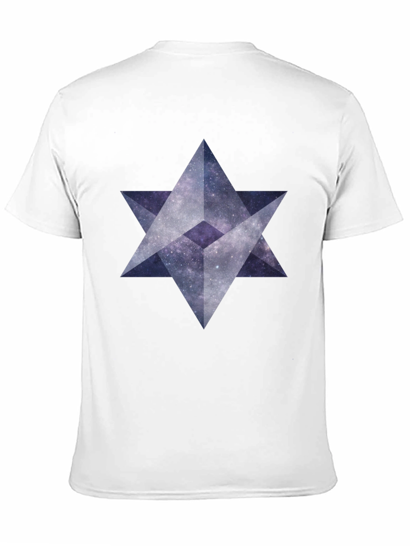 Geometric Star Galaxy Print Black T-Shirt