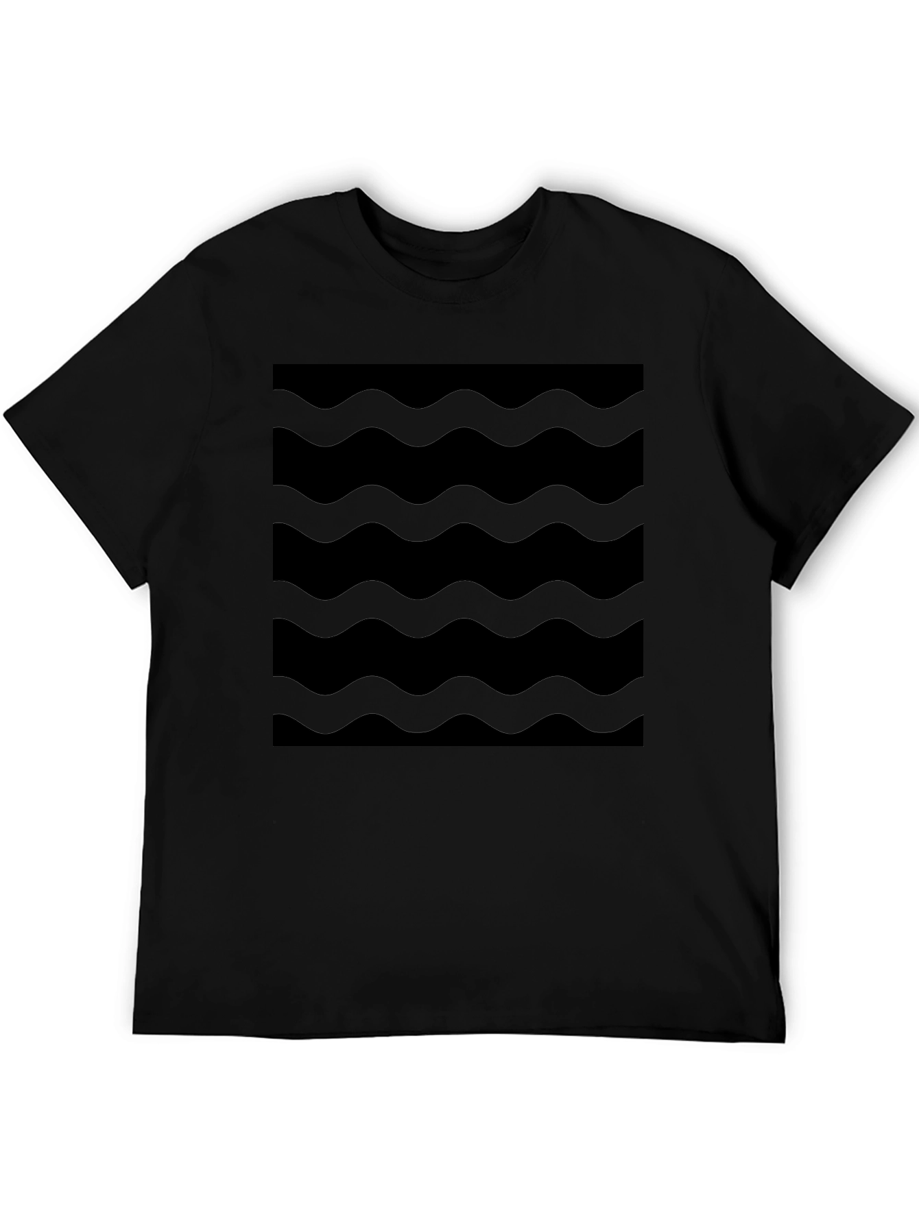 Modern Black Wave Pattern T-Shirt