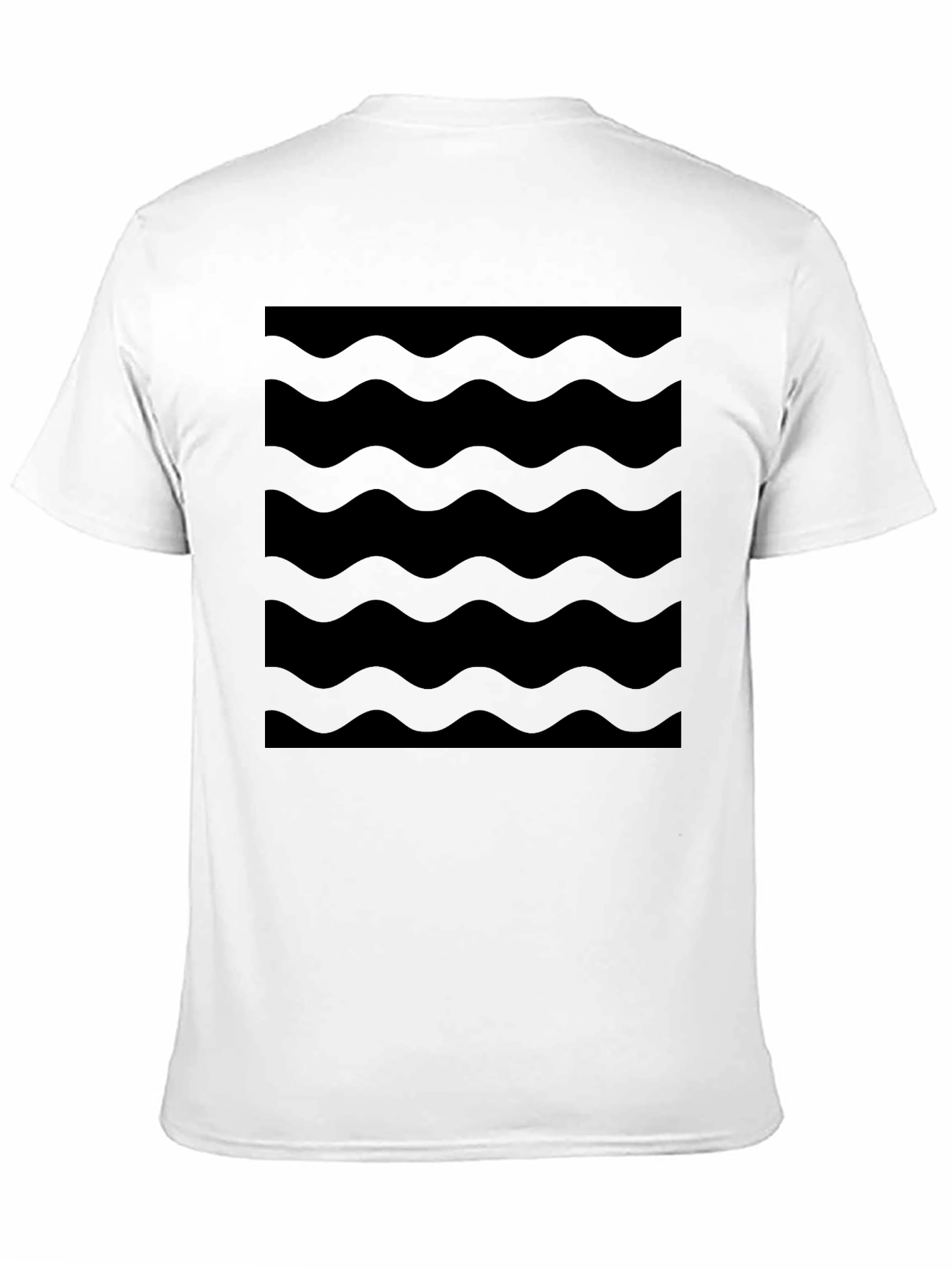Modern Black Wave Pattern T-Shirt