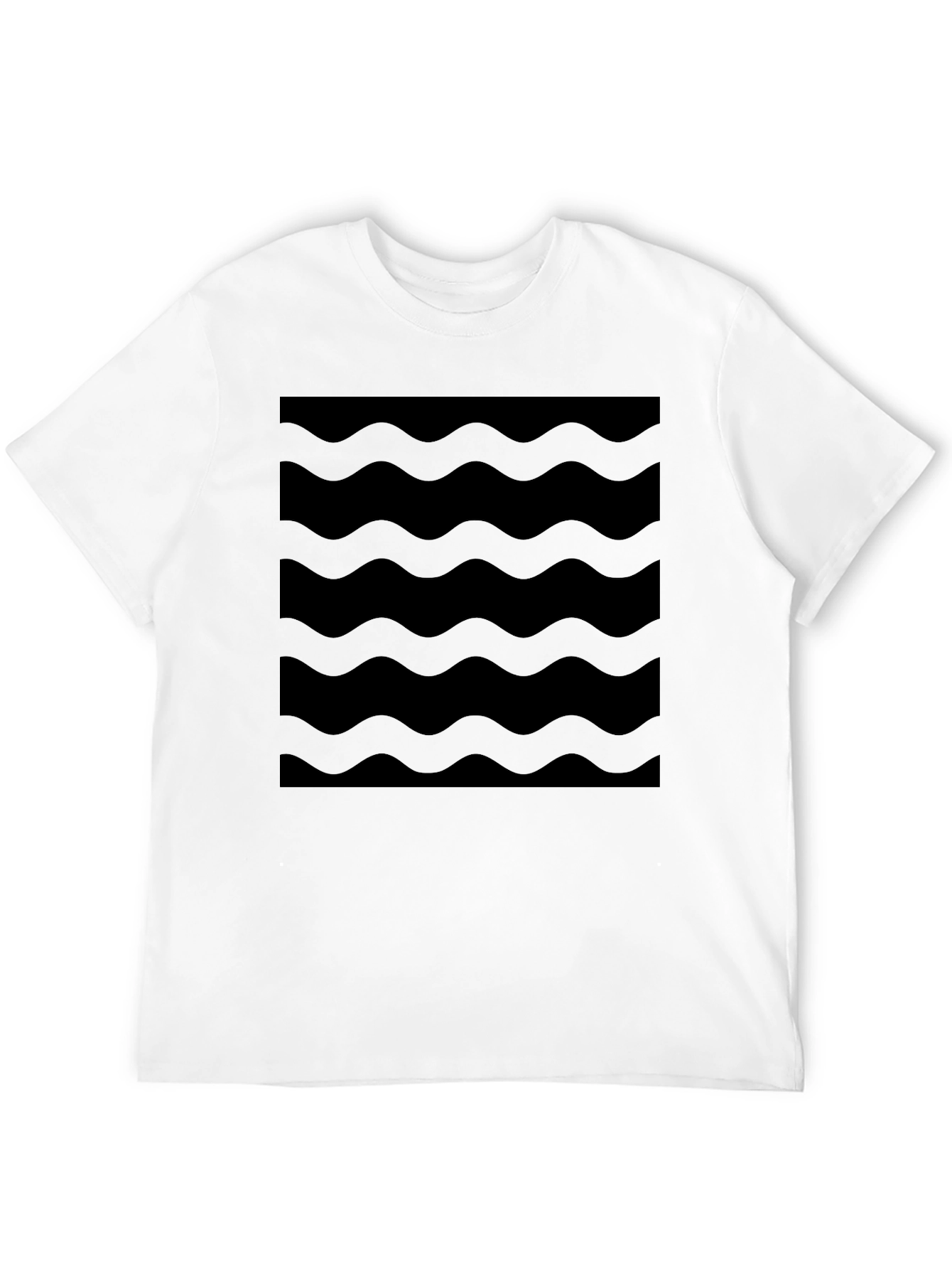Modern Black Wave Pattern T-Shirt