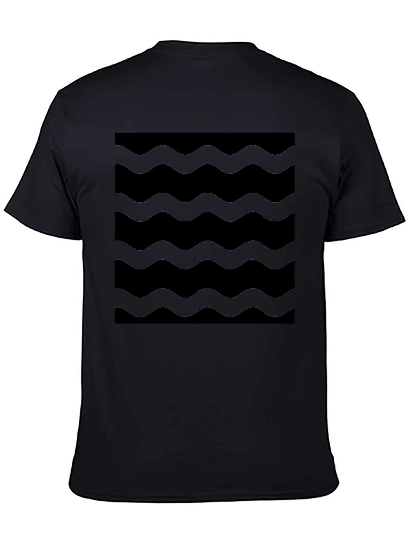 Modern Black Wave Pattern T-Shirt