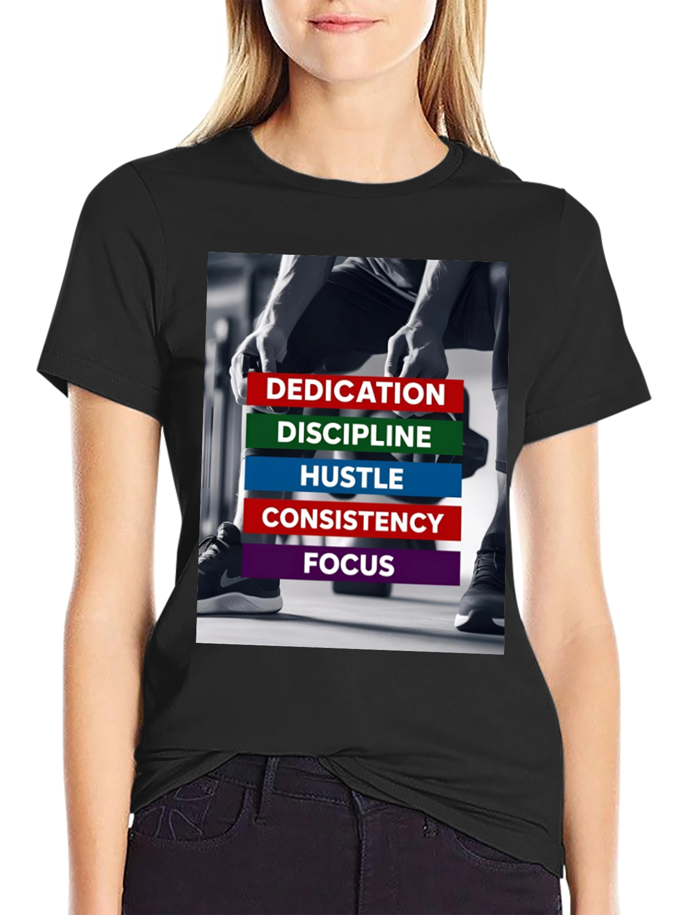 Motivational Gym T-Shirt: Dedication Discipline Hustle