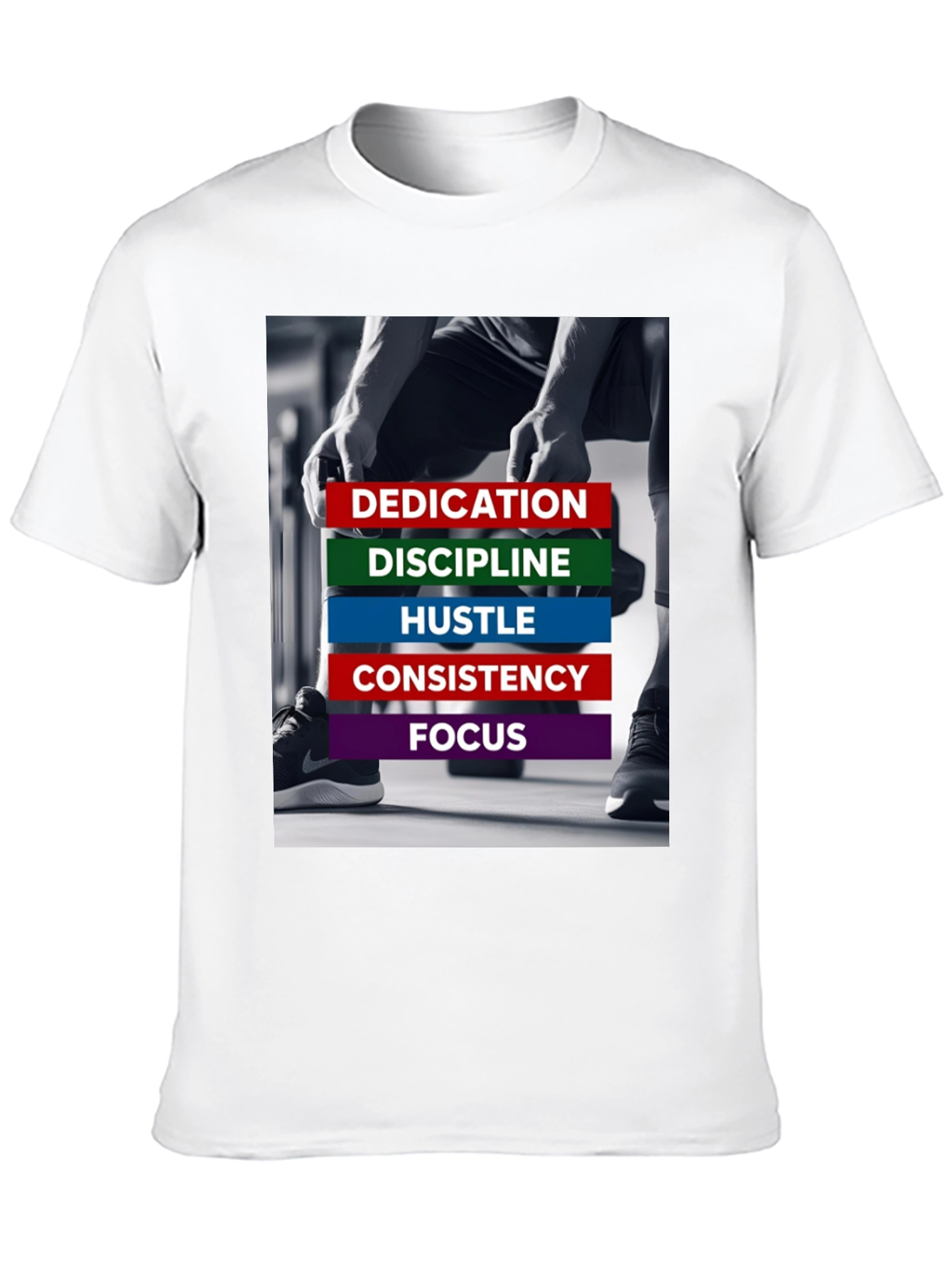 Motivational Gym T-Shirt: Dedication Discipline Hustle