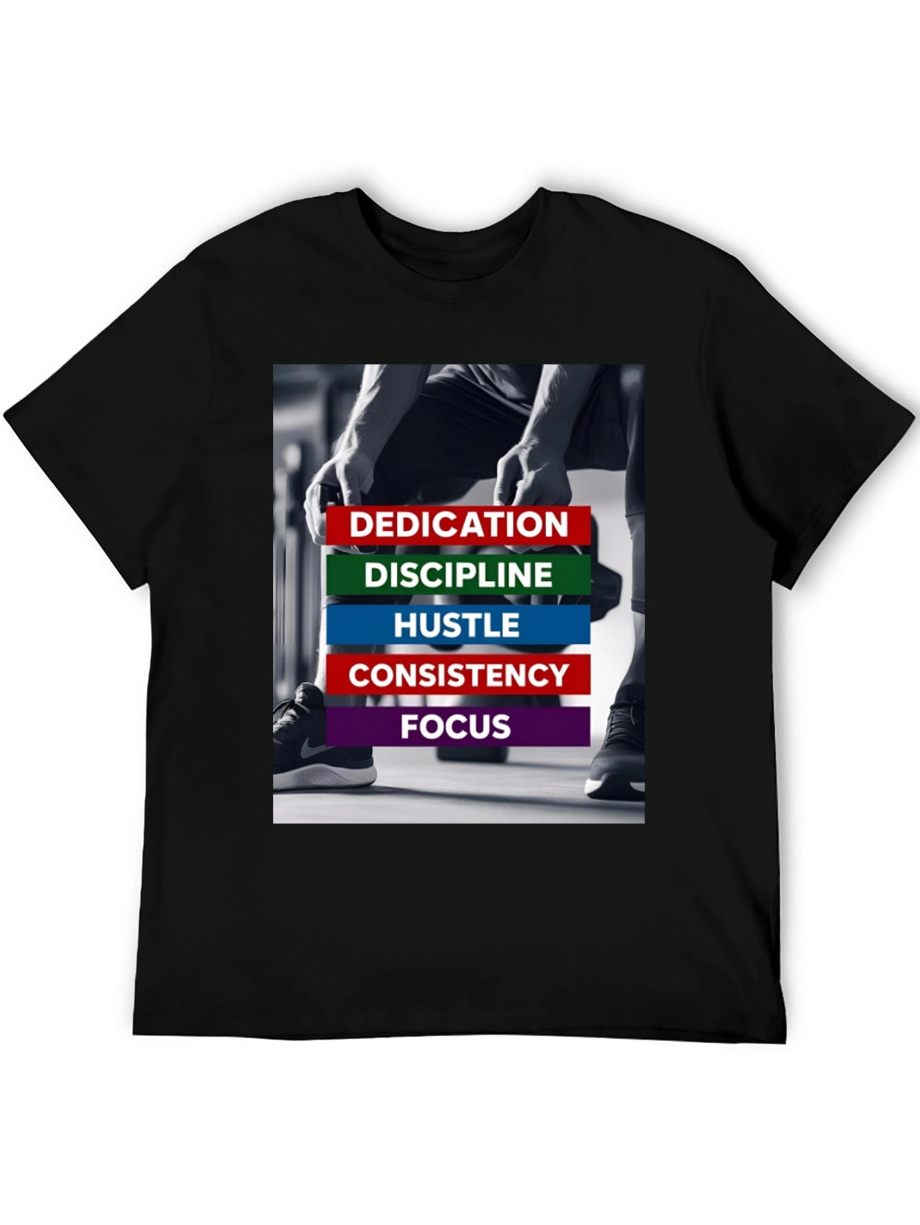 Motivational Gym T-Shirt: Dedication Discipline Hustle