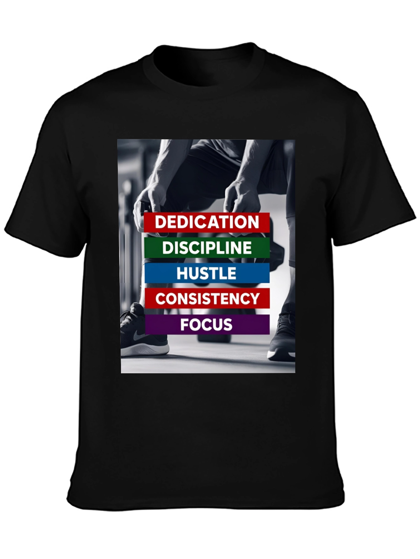 Motivational Gym T-Shirt: Dedication Discipline Hustle