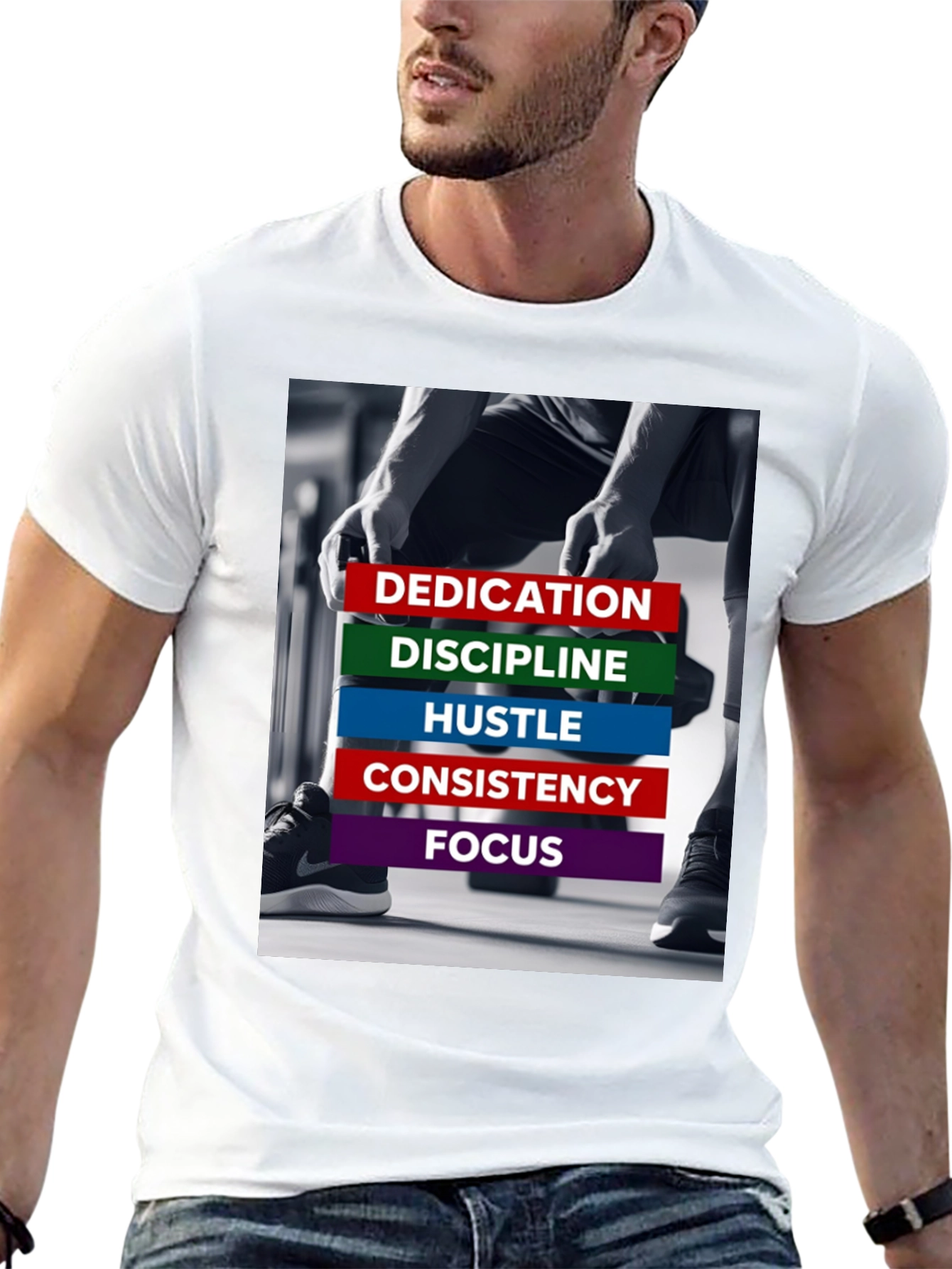 Motivational Gym T-Shirt: Dedication Discipline Hustle