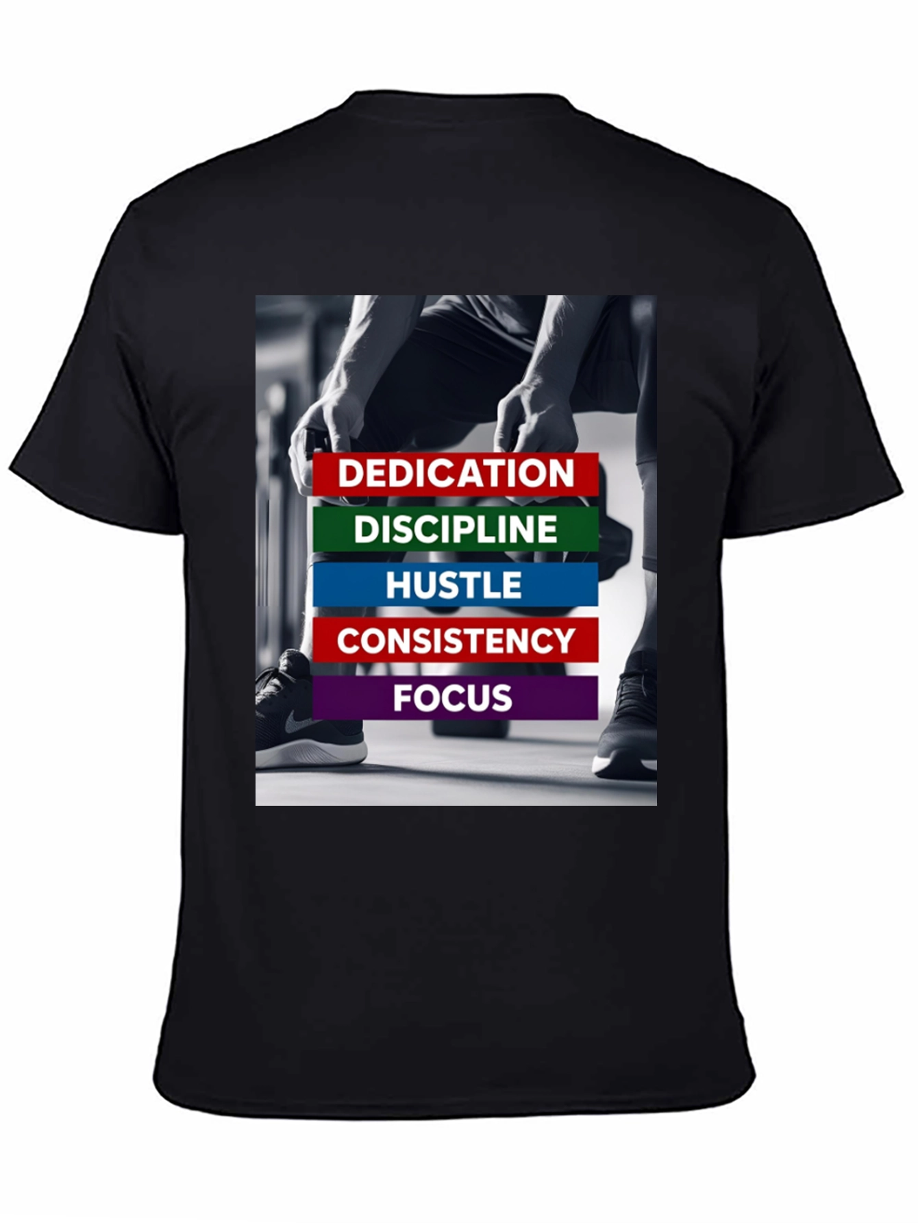 Motivational Gym T-Shirt: Dedication Discipline Hustle