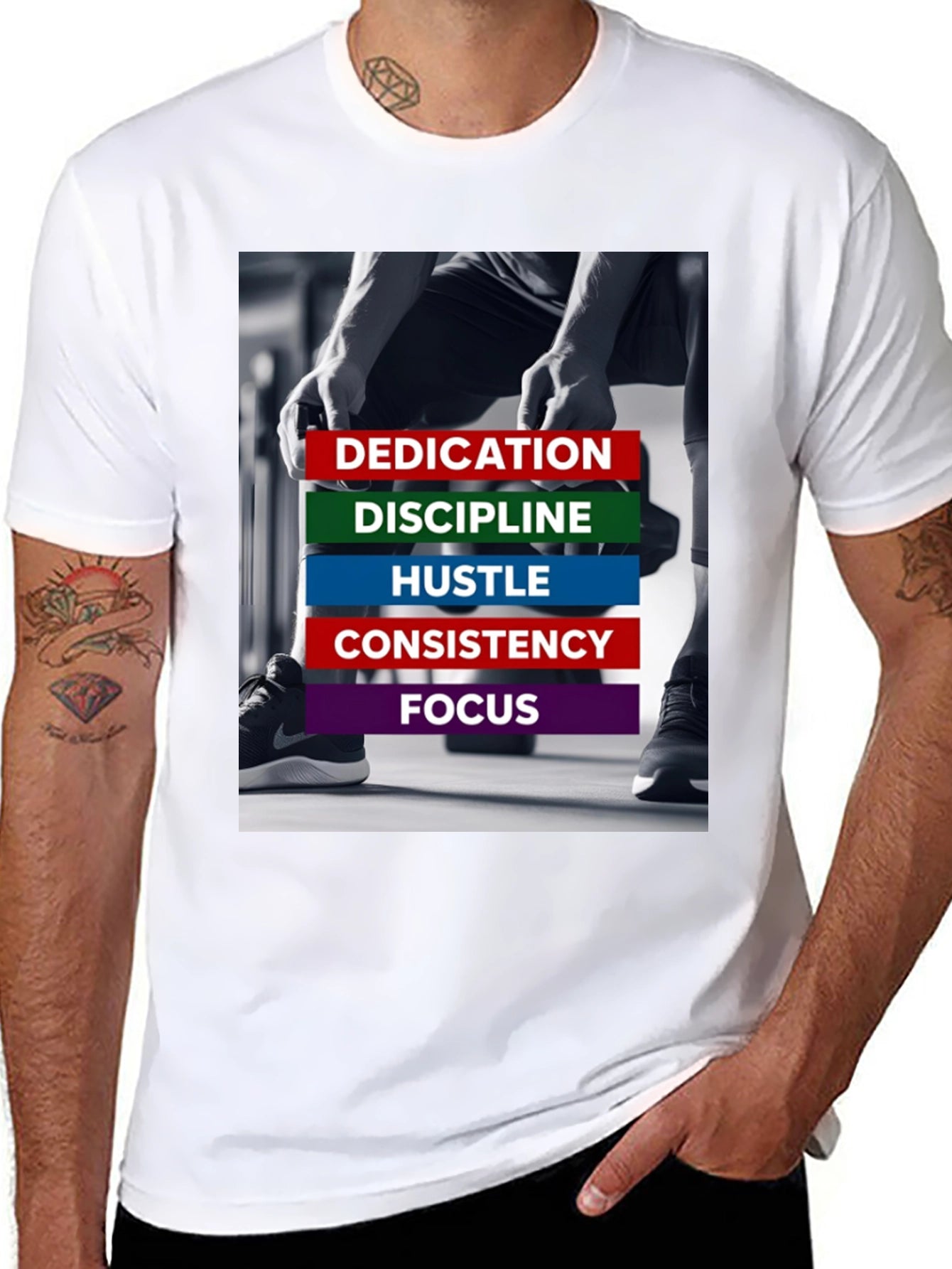 Motivational Gym T-Shirt: Dedication Discipline Hustle