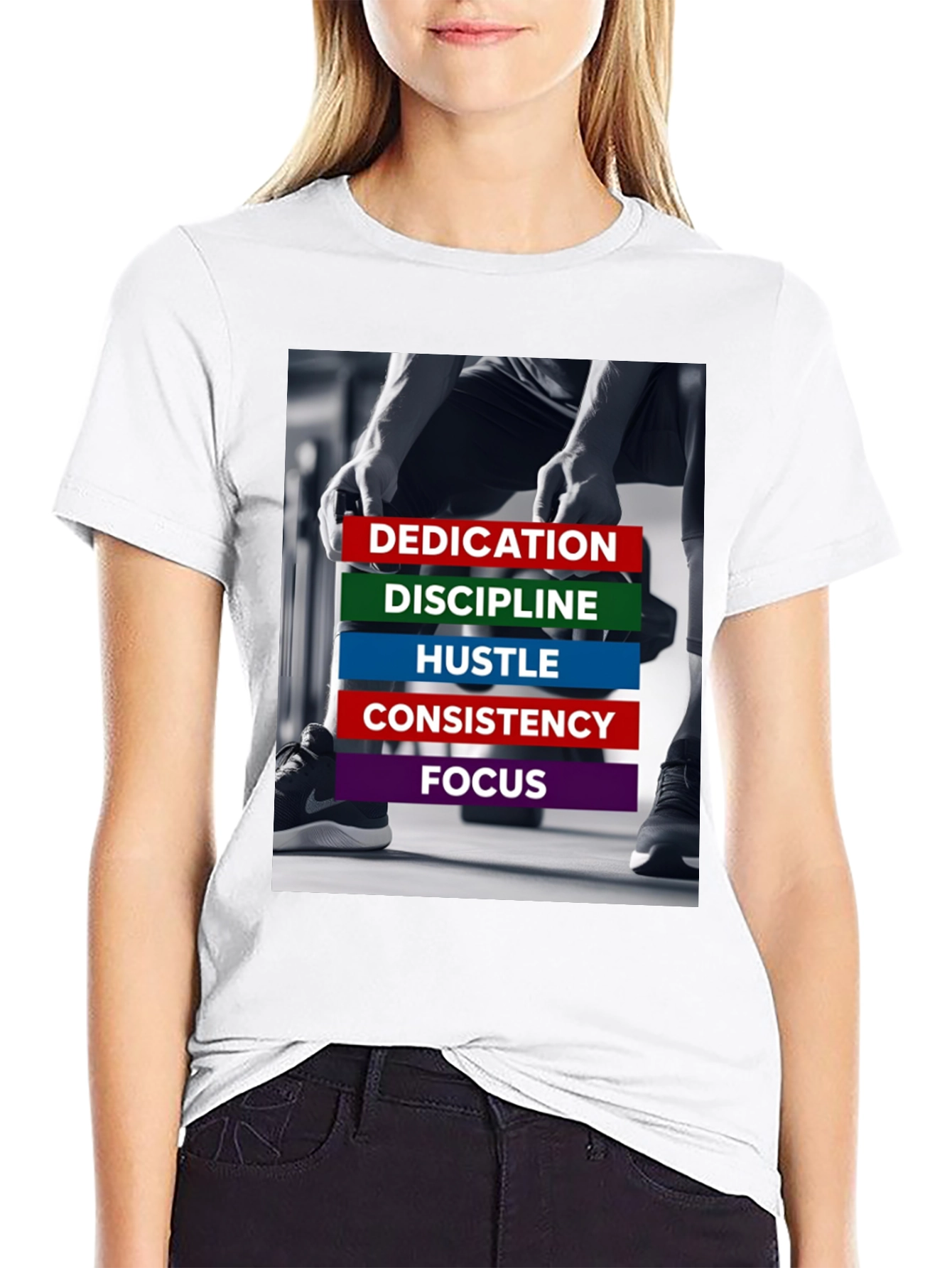 Motivational Gym T-Shirt: Dedication Discipline Hustle