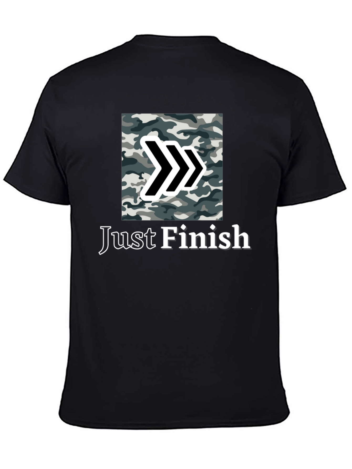 Just Finish Camo Arrow Black T-Shirt