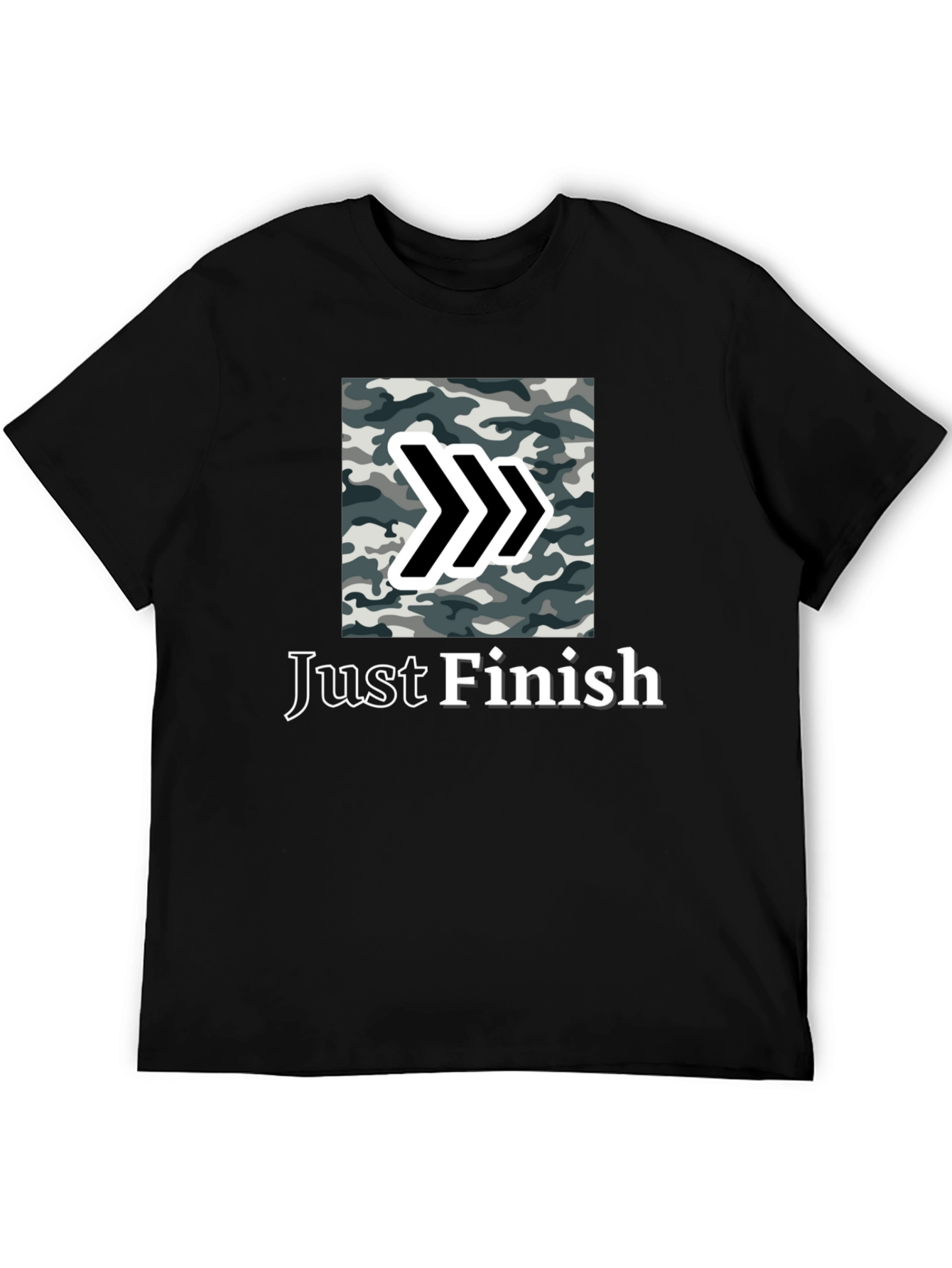 Just Finish Camo Arrow Black T-Shirt