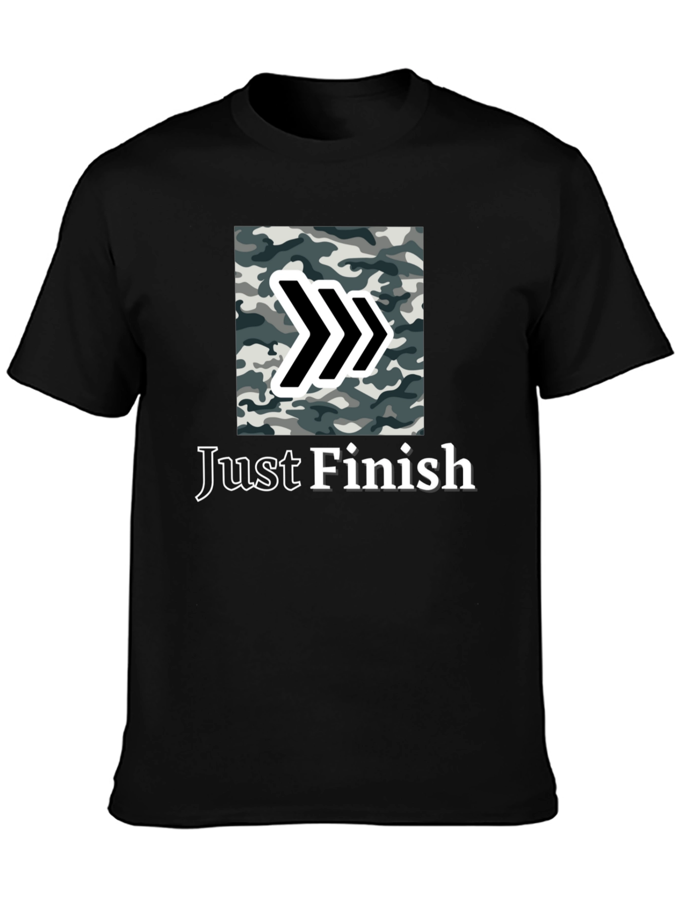 Just Finish Camo Arrow Black T-Shirt