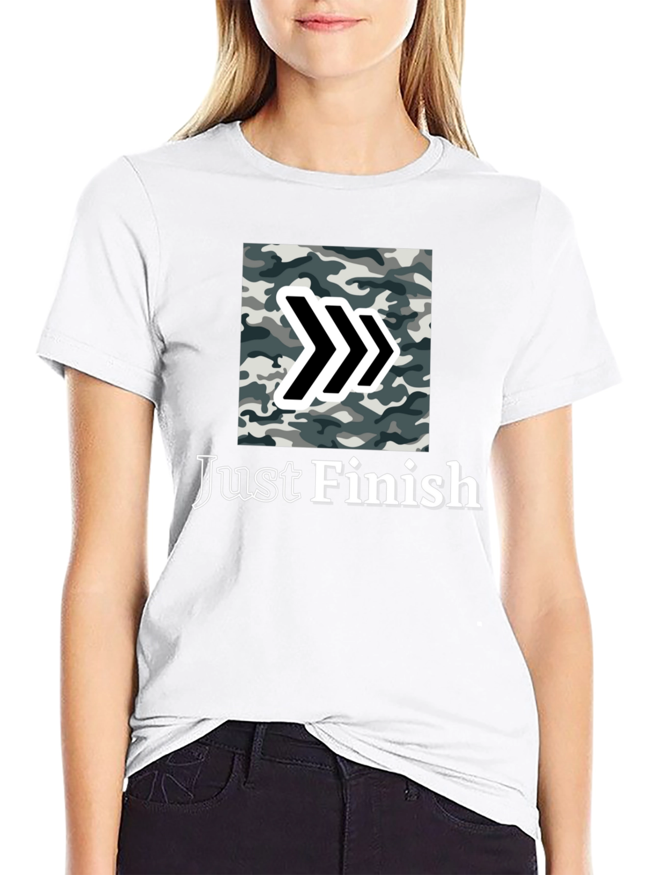 Just Finish Camo Arrow Black T-Shirt