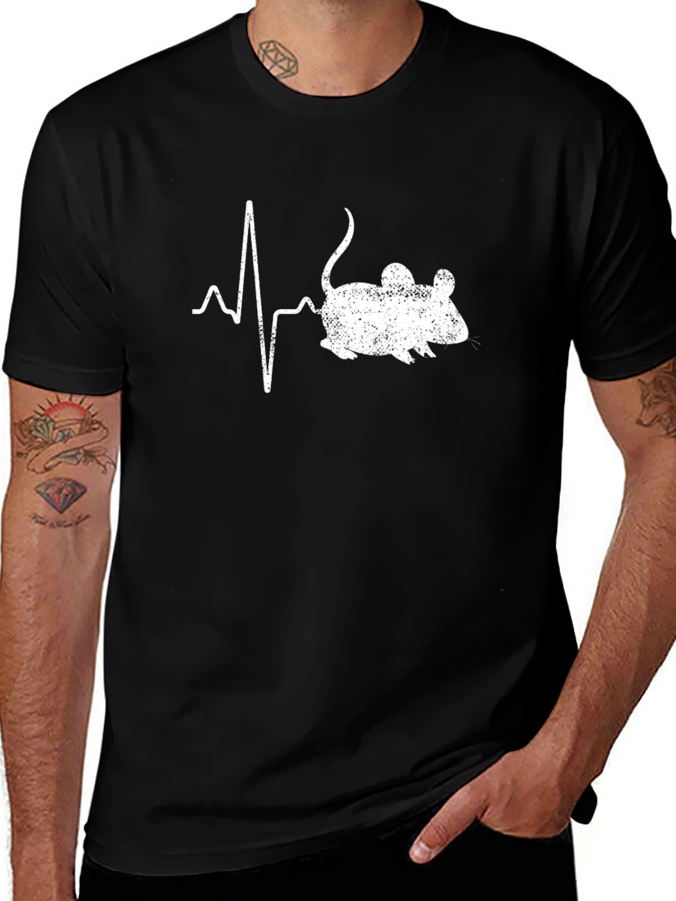 Mouse Heartbeat Graphic T-Shirt