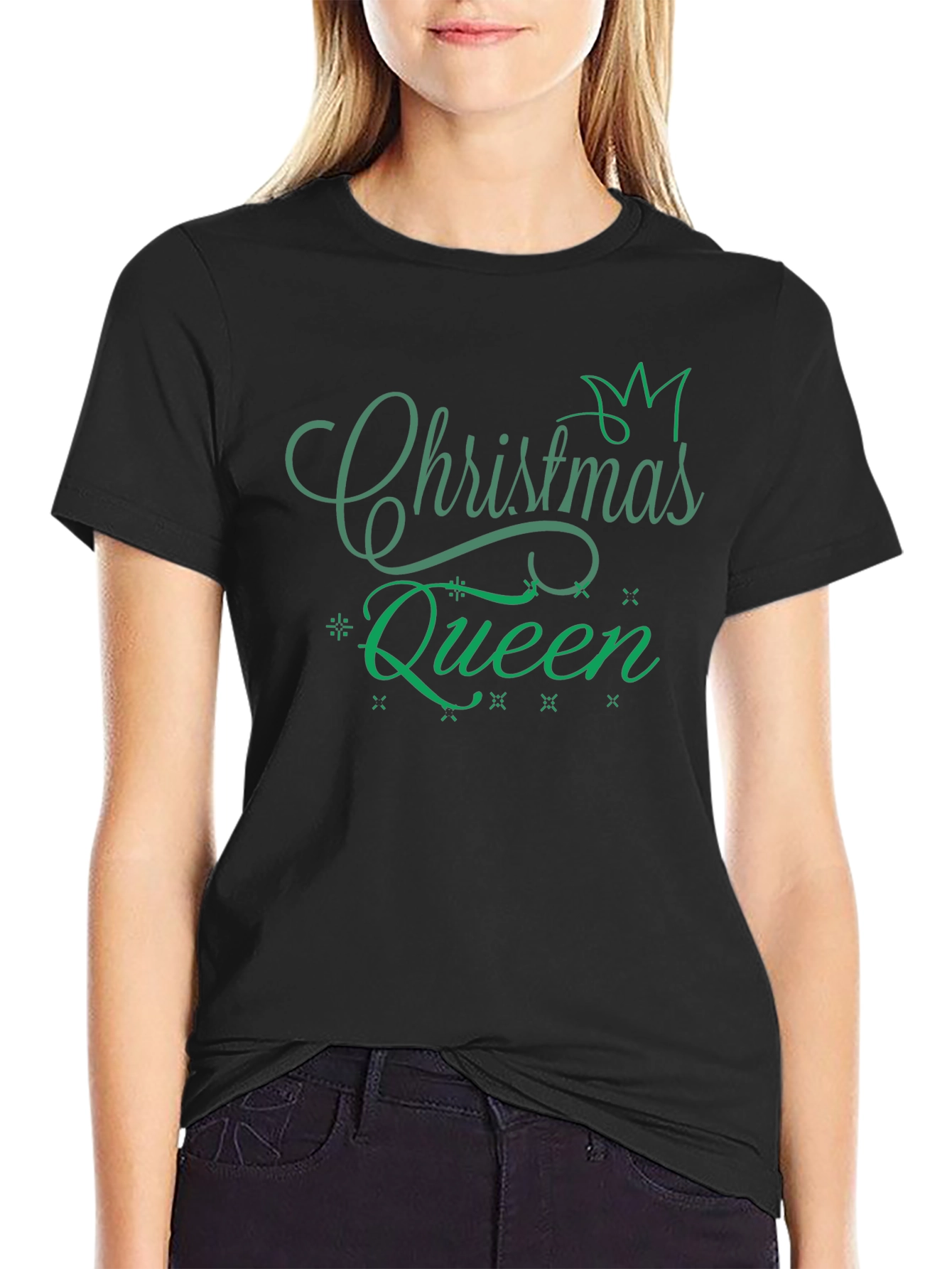 Christmas Queen Black T-Shirt