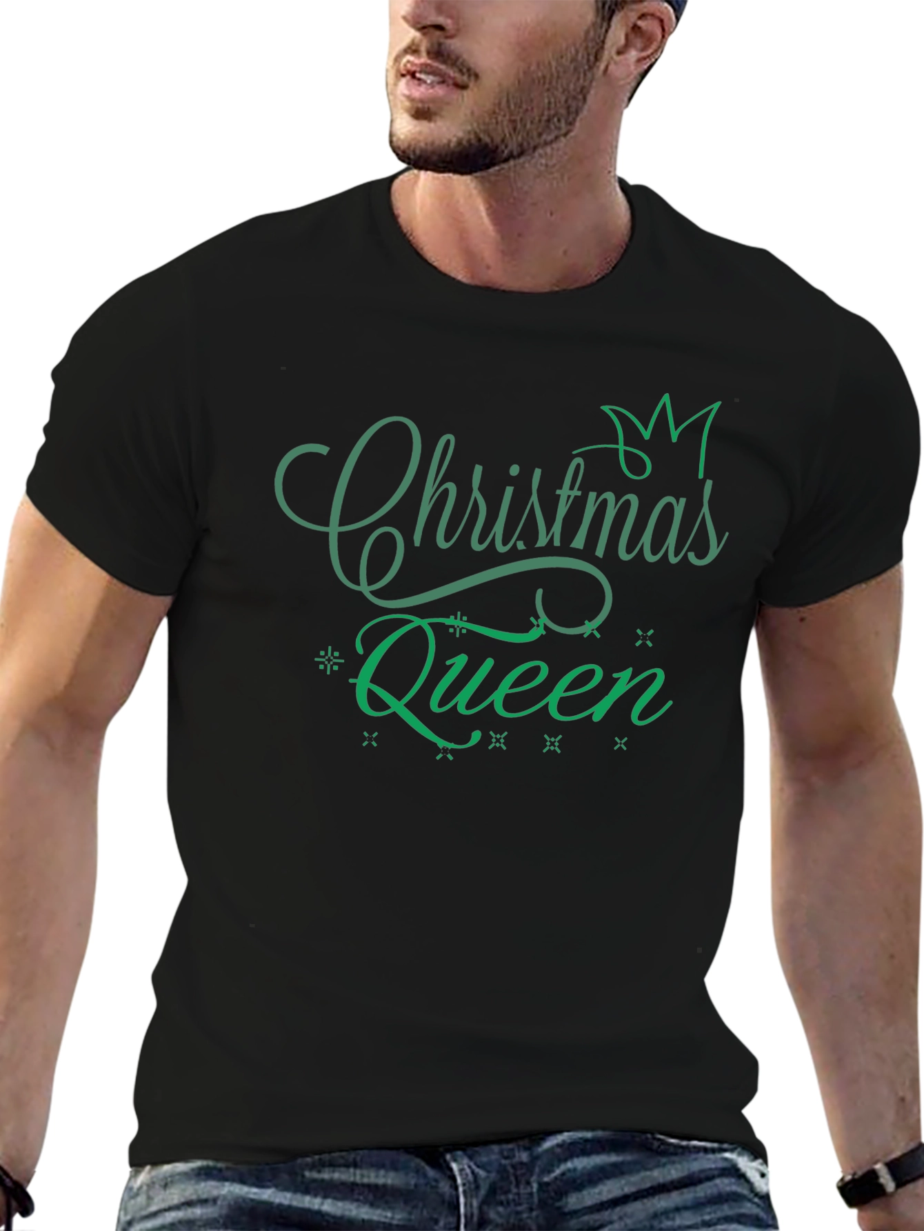 Christmas Queen Black T-Shirt