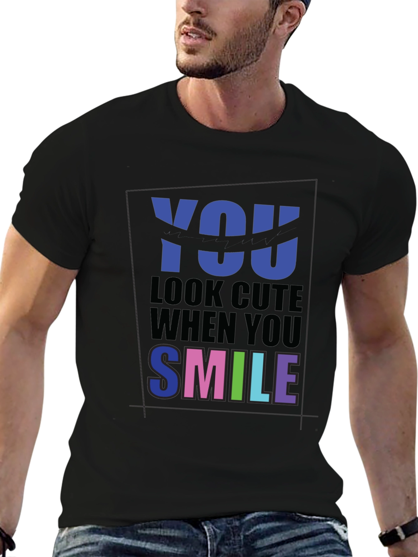 Cute Smile Graphic T-Shirt - Soft Cotton Blend