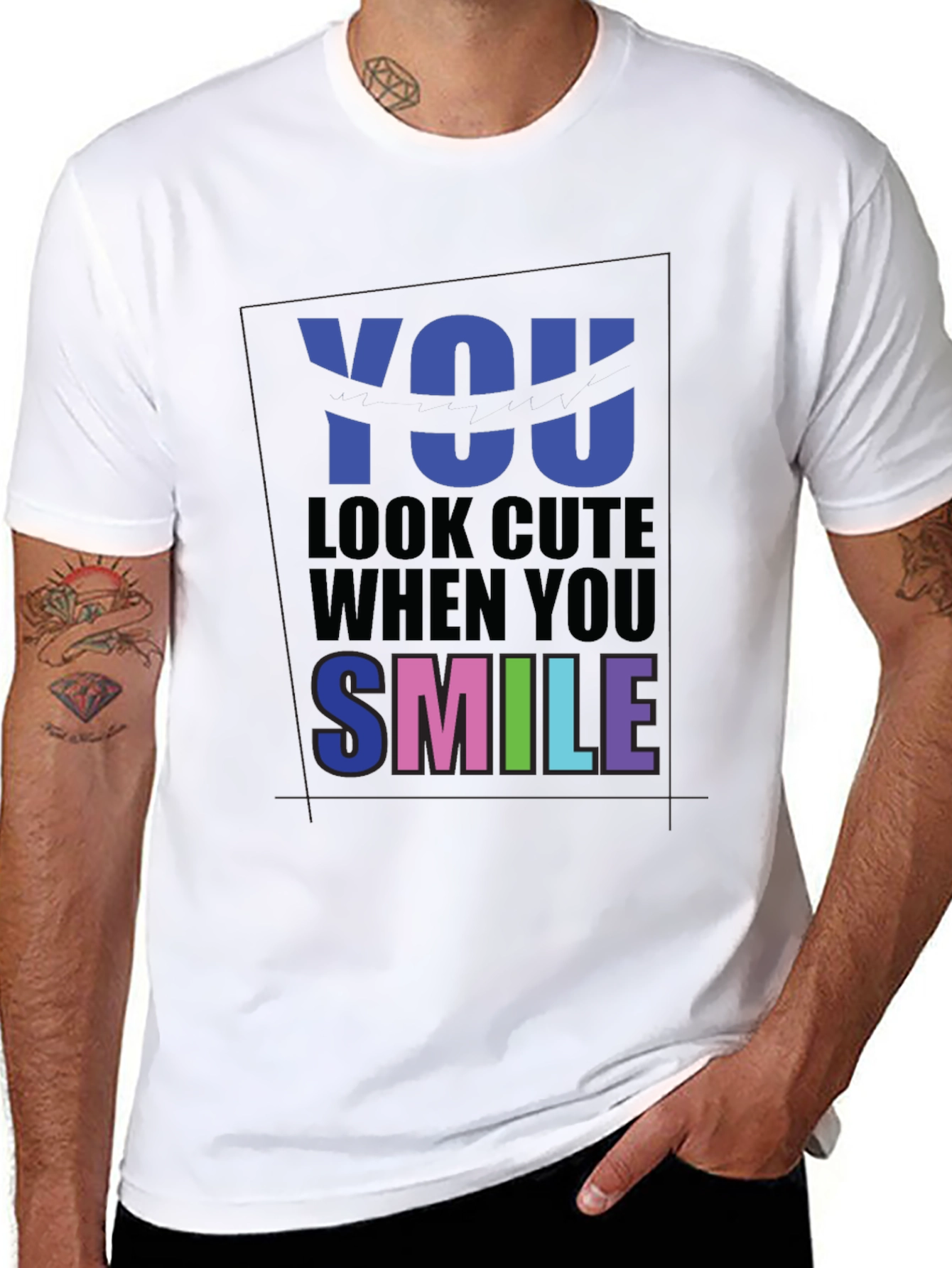Cute Smile Graphic T-Shirt - Soft Cotton Blend