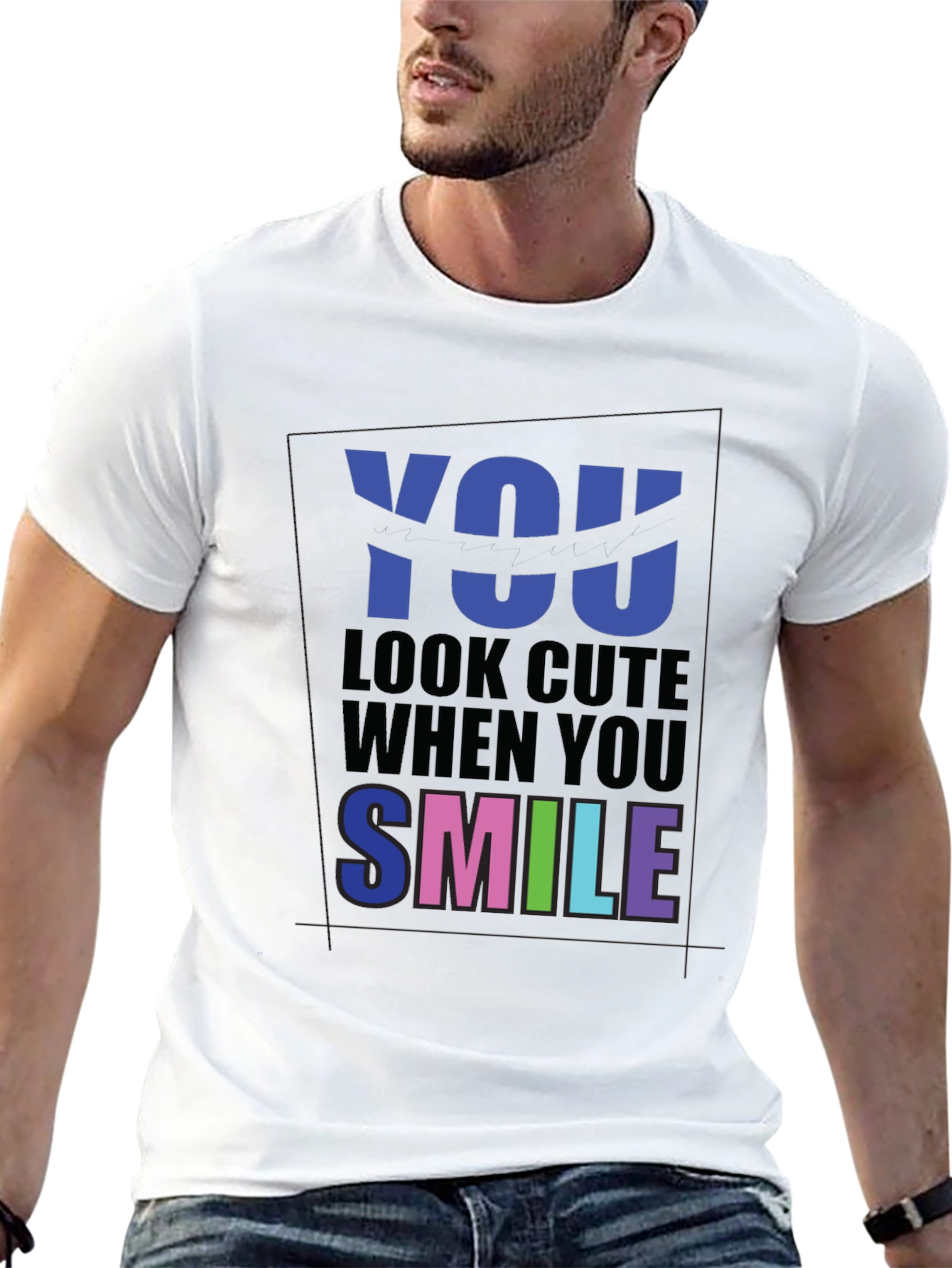 Cute Smile Graphic T-Shirt - Soft Cotton Blend