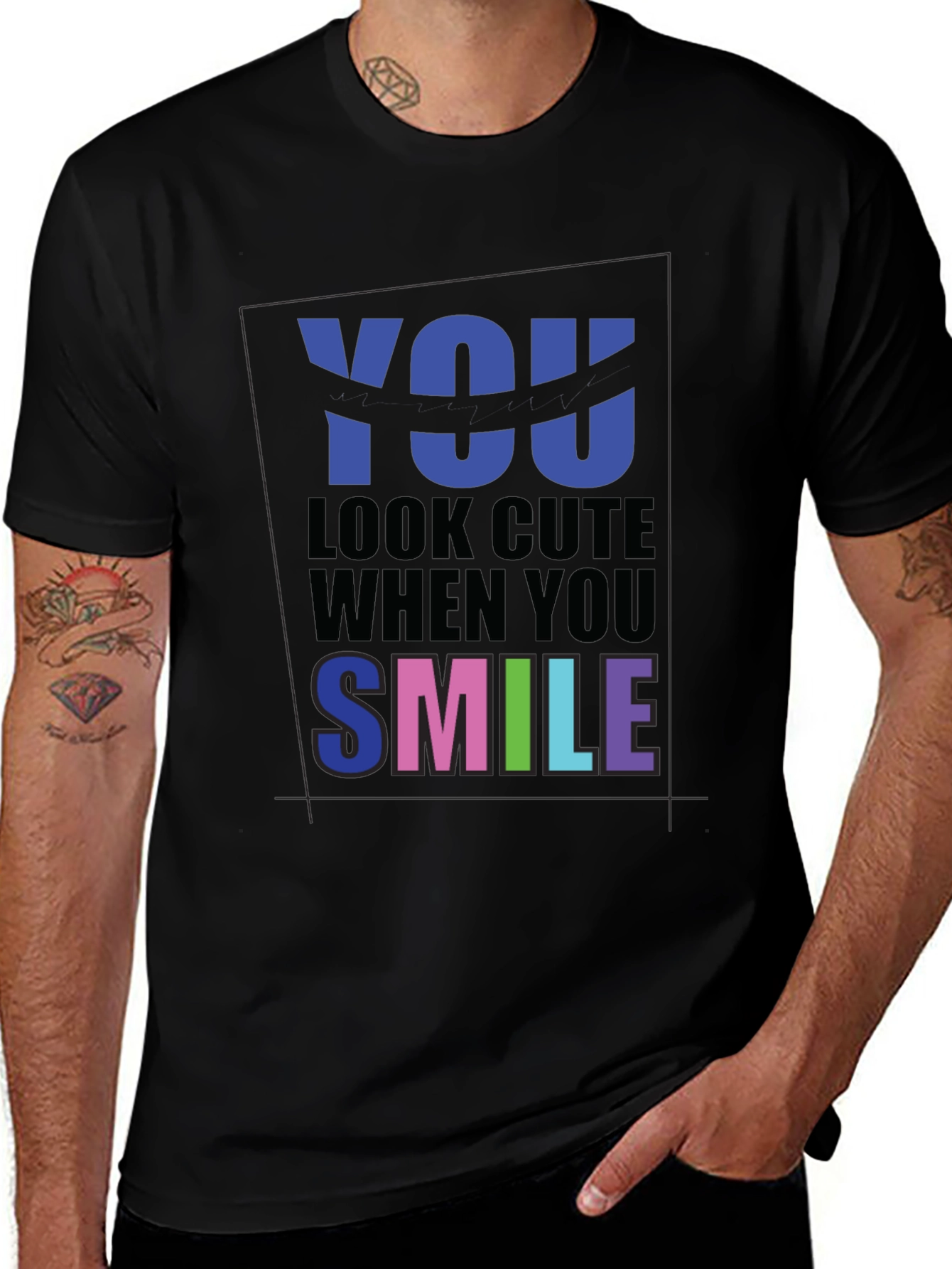 Cute Smile Graphic T-Shirt - Soft Cotton Blend
