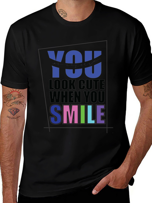 Cute Smile Graphic T-Shirt - Soft Cotton Blend