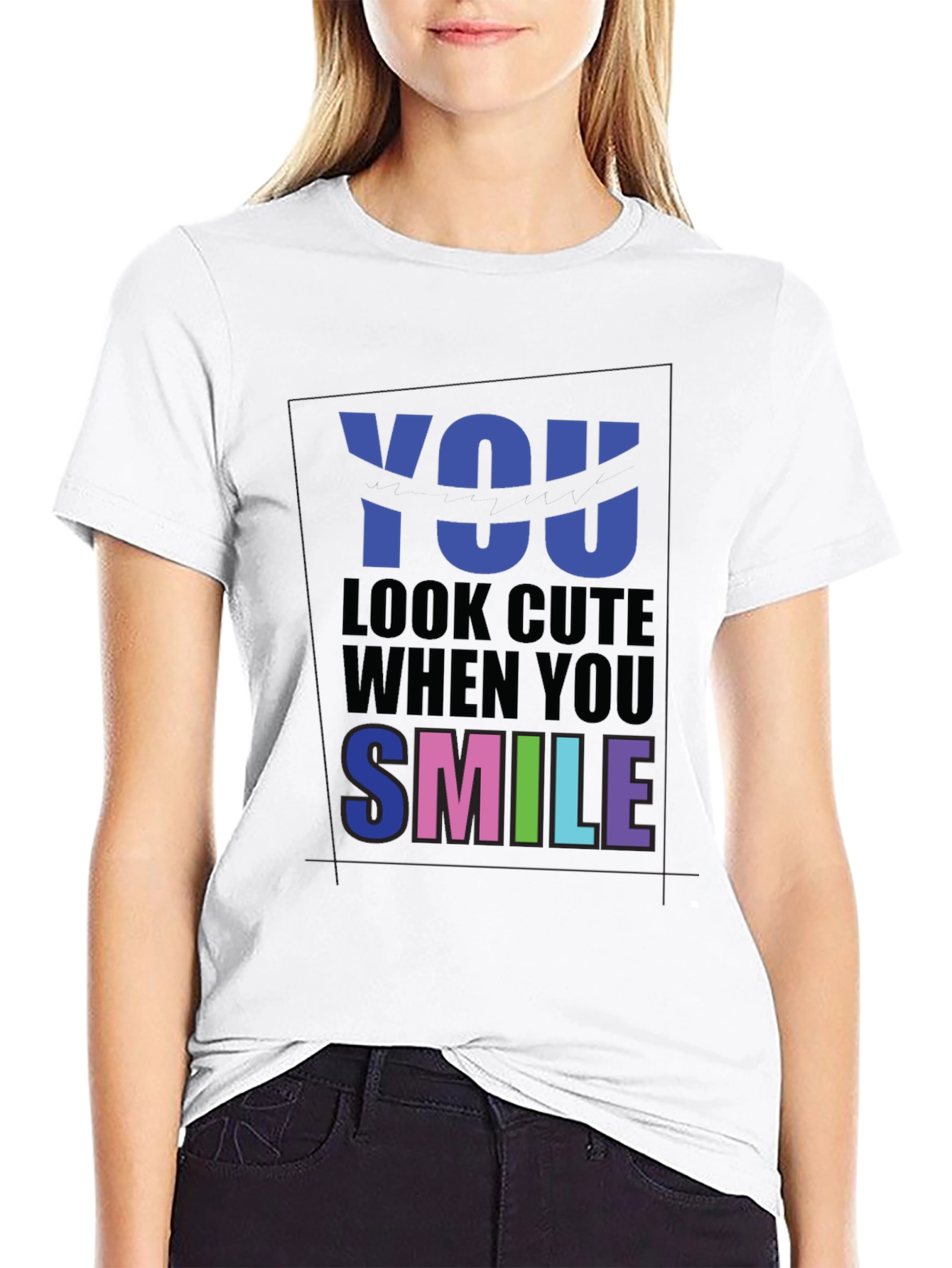 Cute Smile Graphic T-Shirt - Soft Cotton Blend