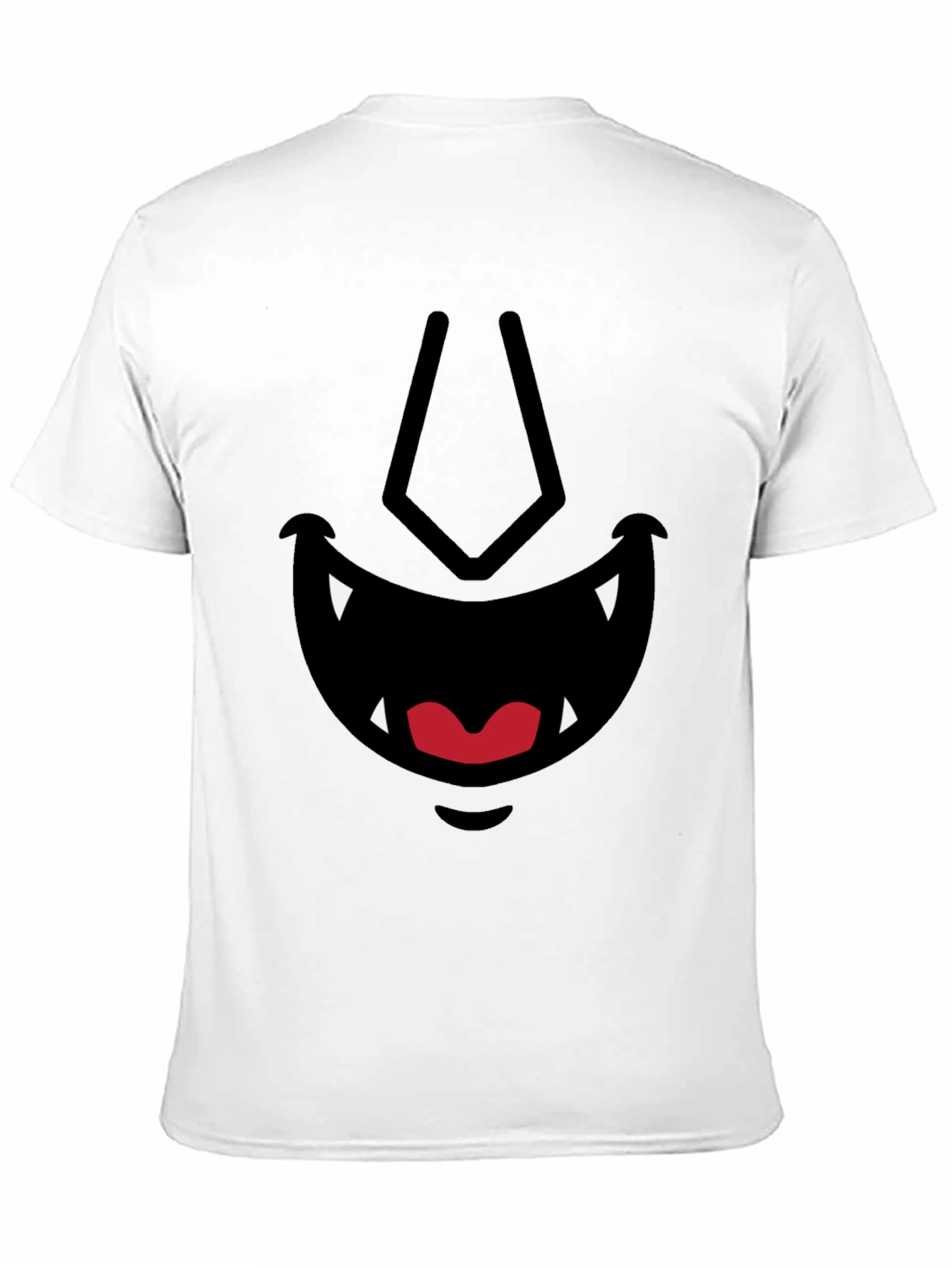 Cartoon Monster Face Graphic Tee - Black