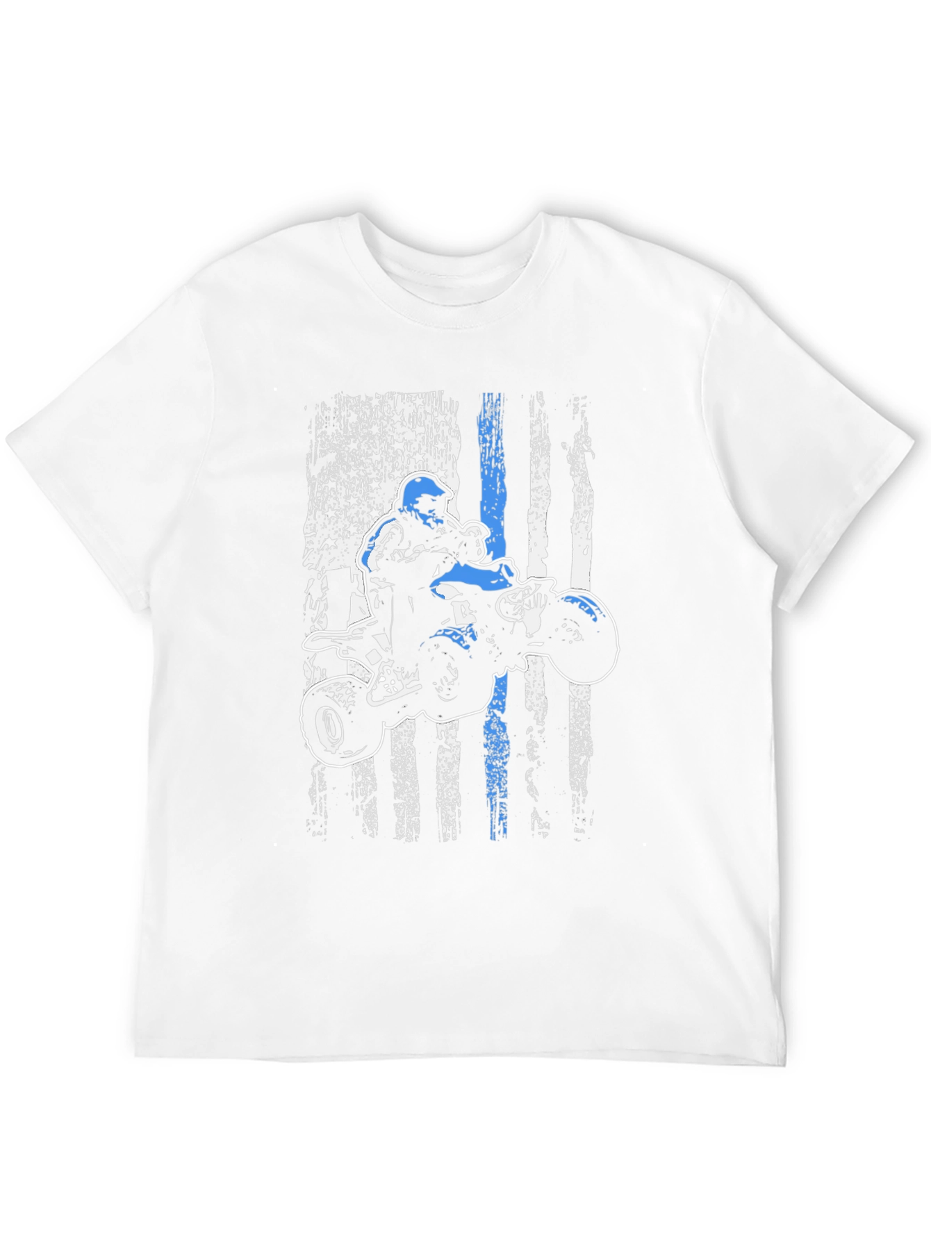 ATV Rider Thin Blue Line American Flag T-Shirt