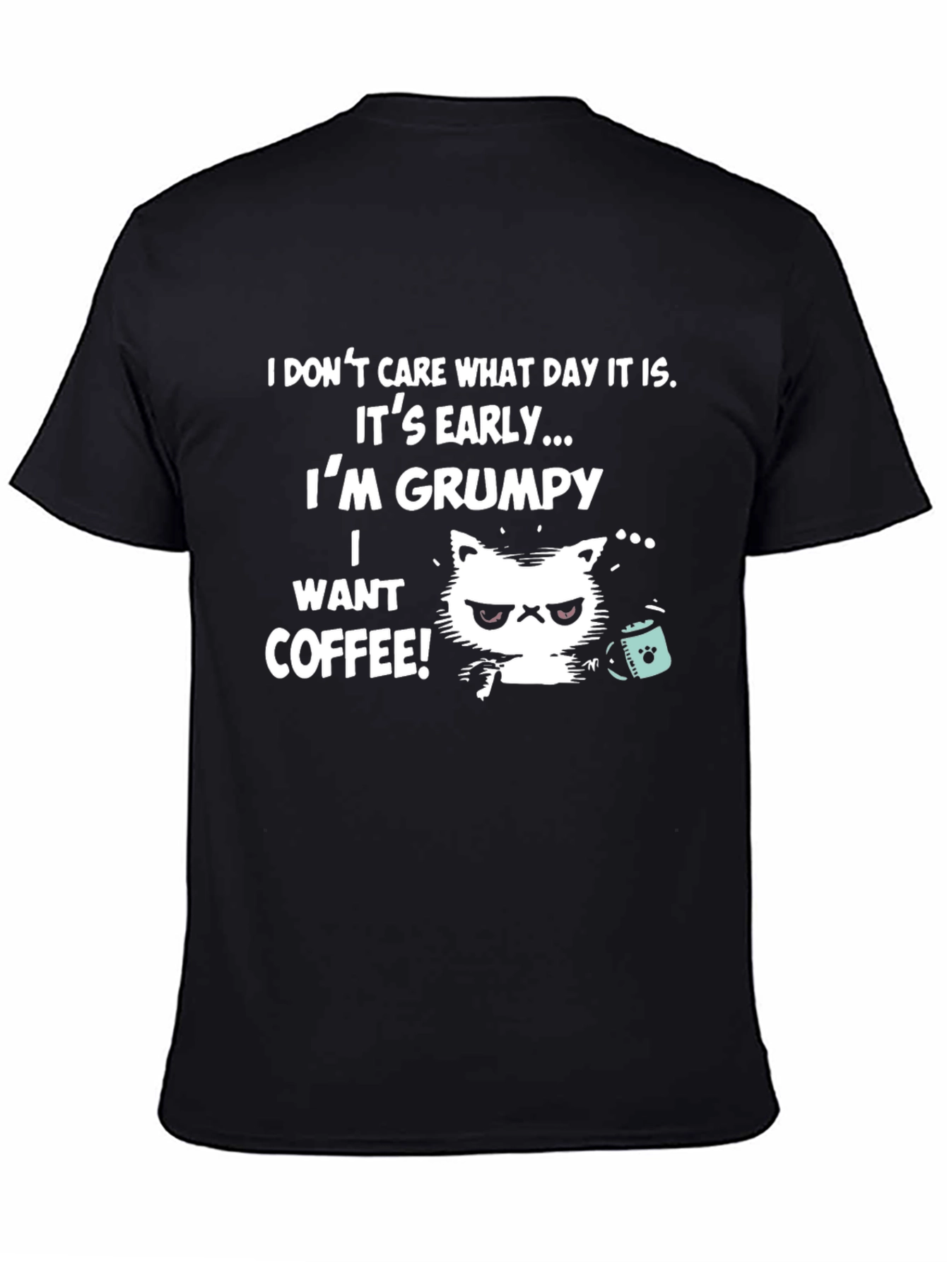 Grumpy Cat Coffee T-Shirt - Funny Novelty Tee