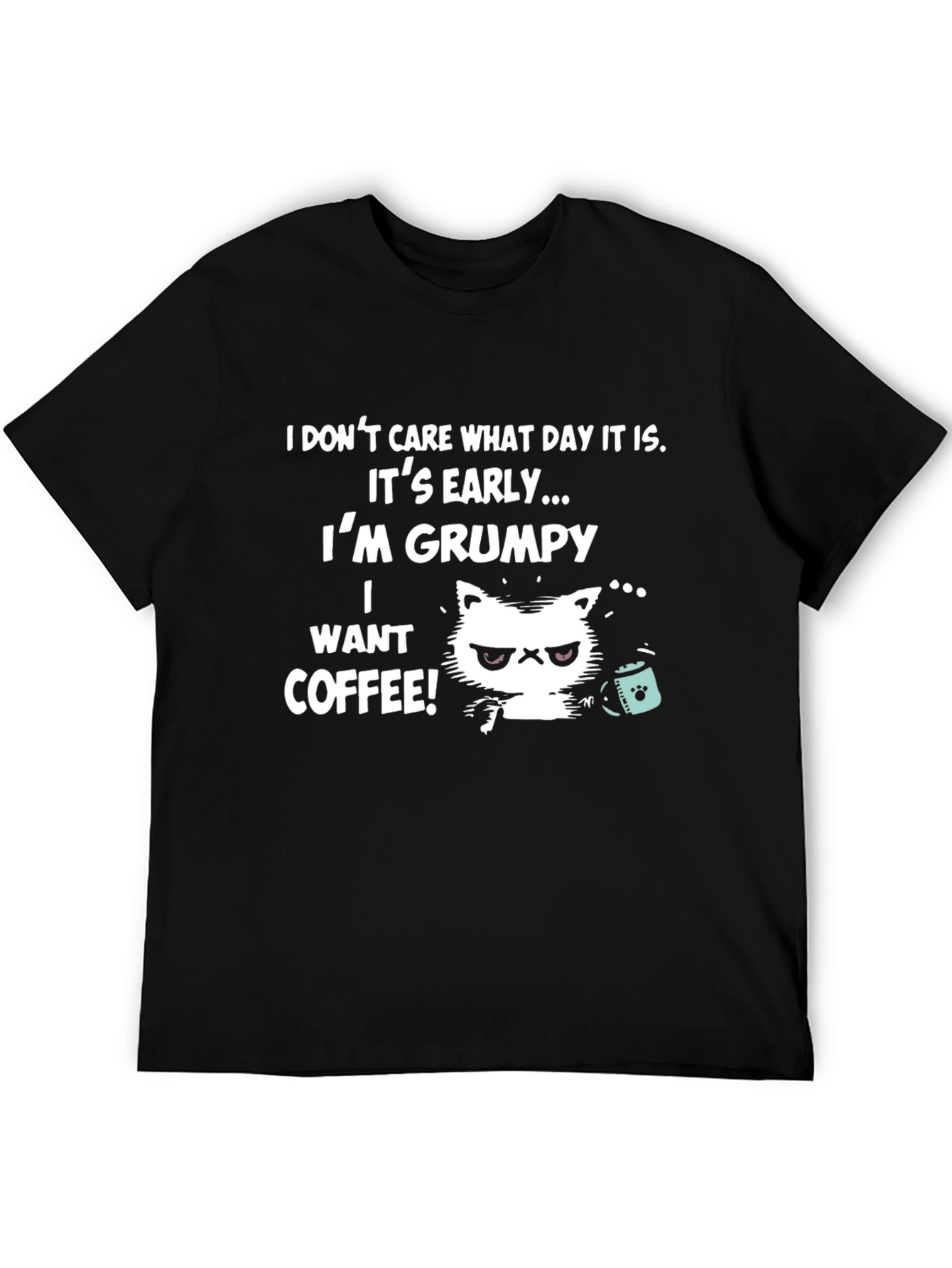 Grumpy Cat Coffee T-Shirt - Funny Novelty Tee
