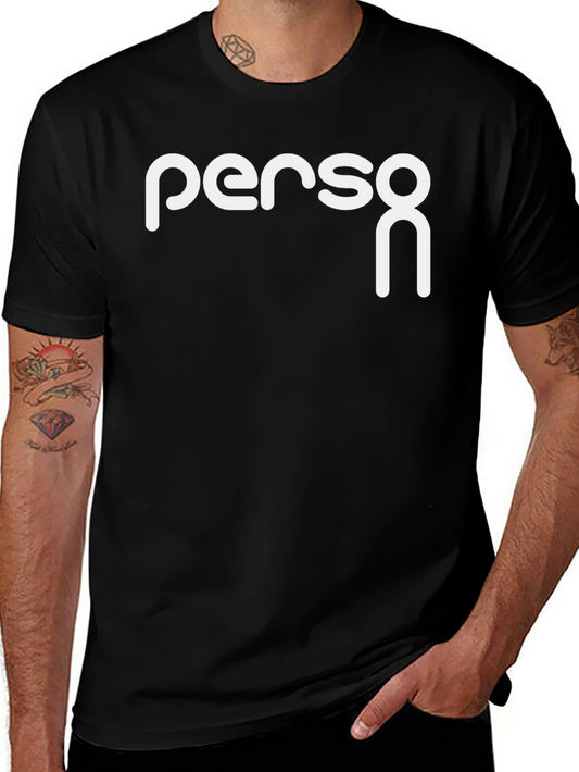 Person Graphic Tee - Modern Minimalist Black T-Shirt