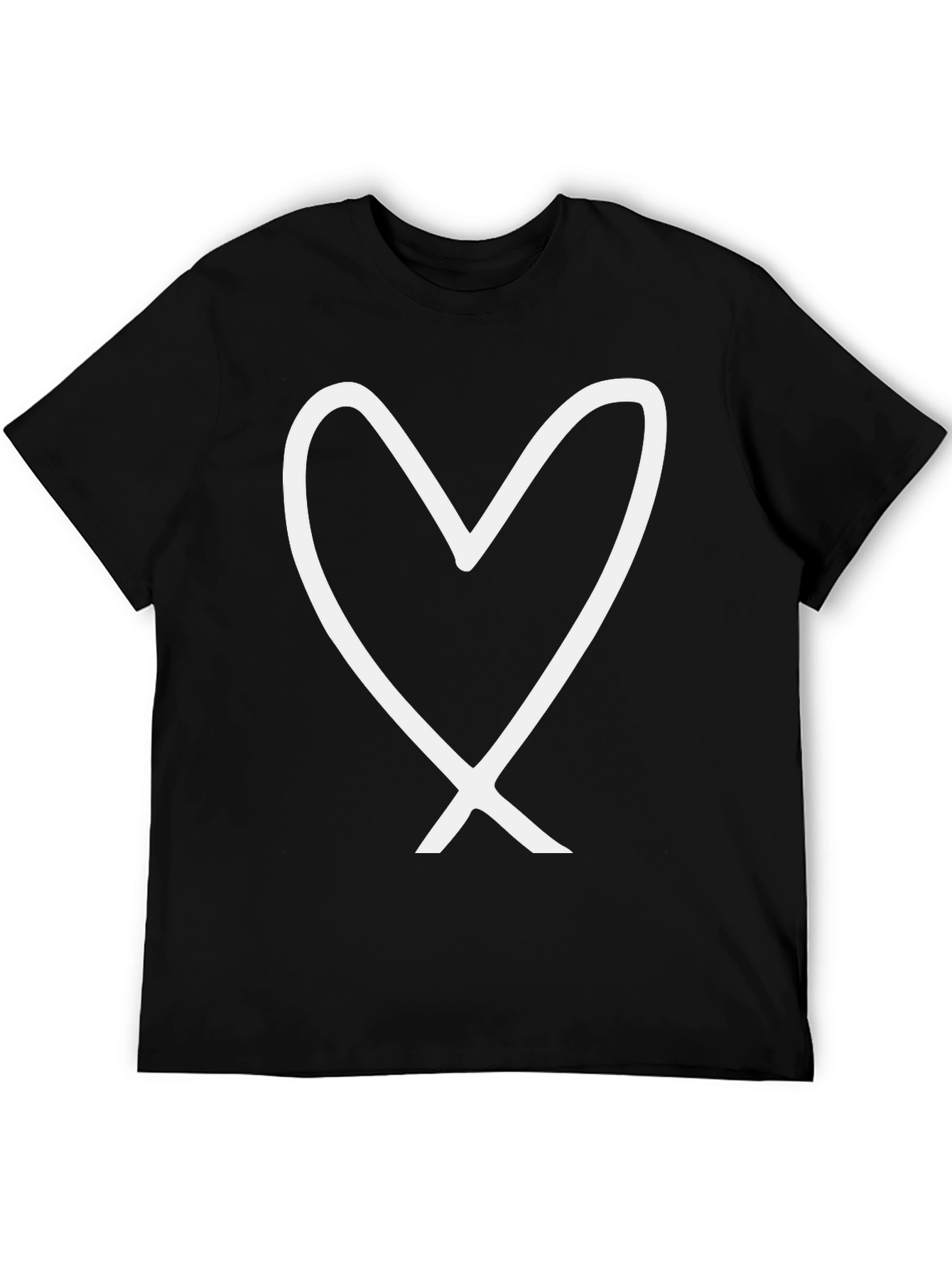Heart Outline Black Graphic Tee