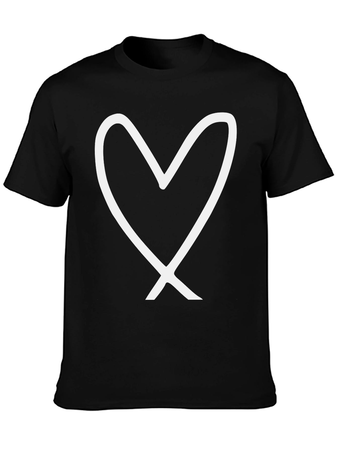 Heart Outline Black Graphic Tee