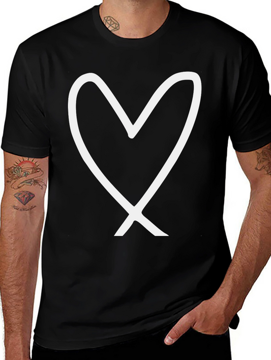 Heart Outline Black Graphic Tee