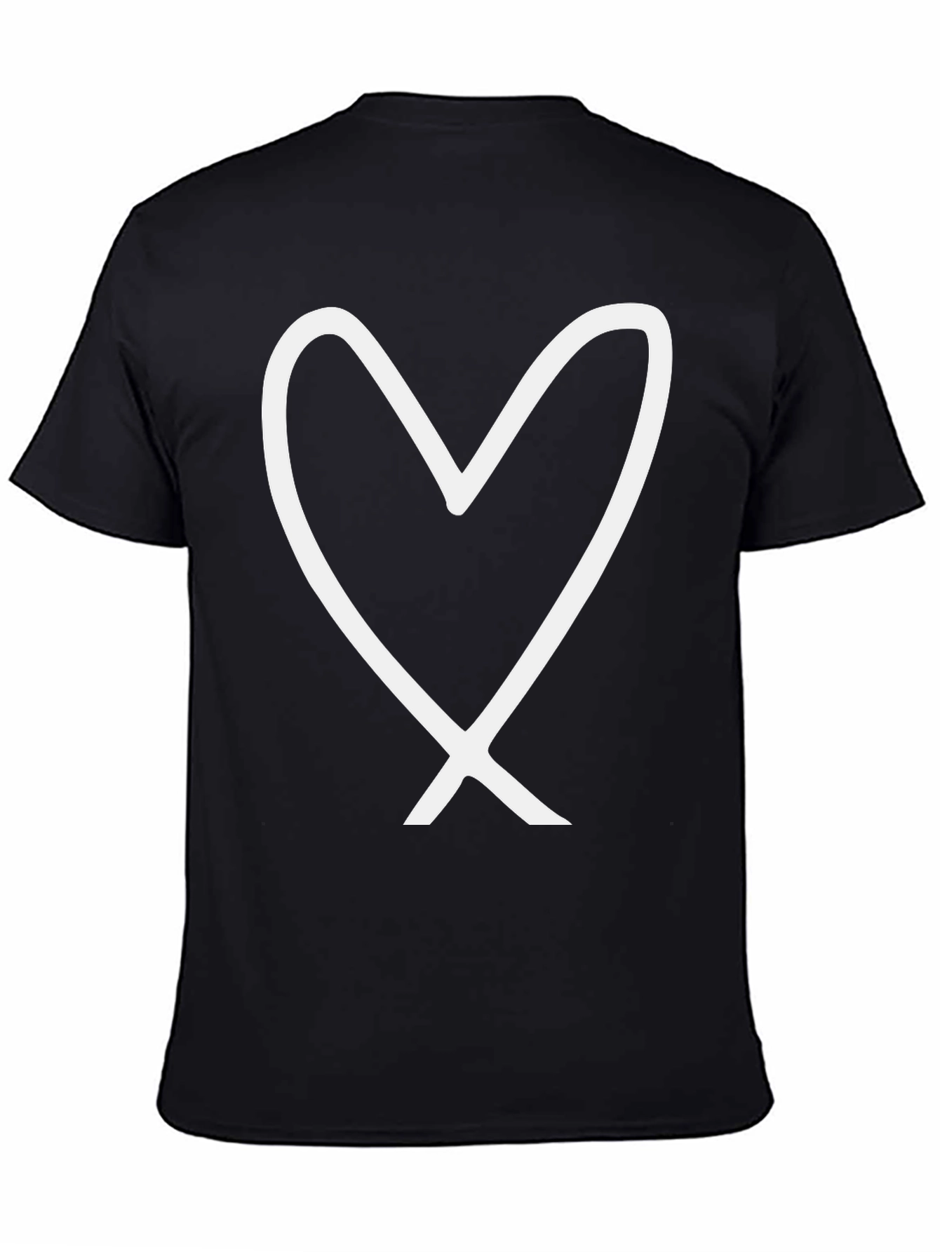 Heart Outline Black Graphic Tee