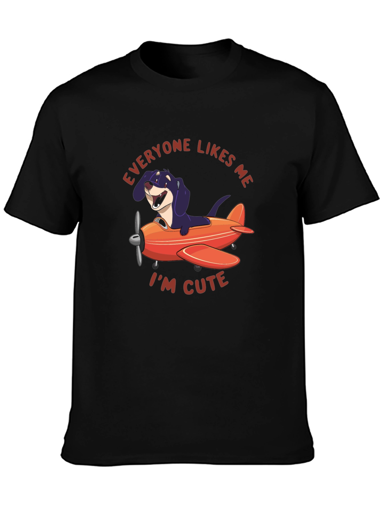 Funny Dog Airplane T-Shirt - Everyone Likes Me!