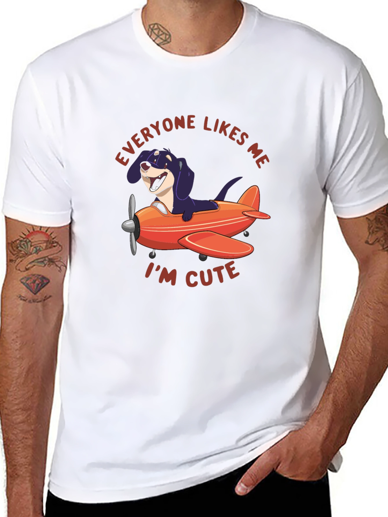 Funny Dog Airplane T-Shirt - Everyone Likes Me!
